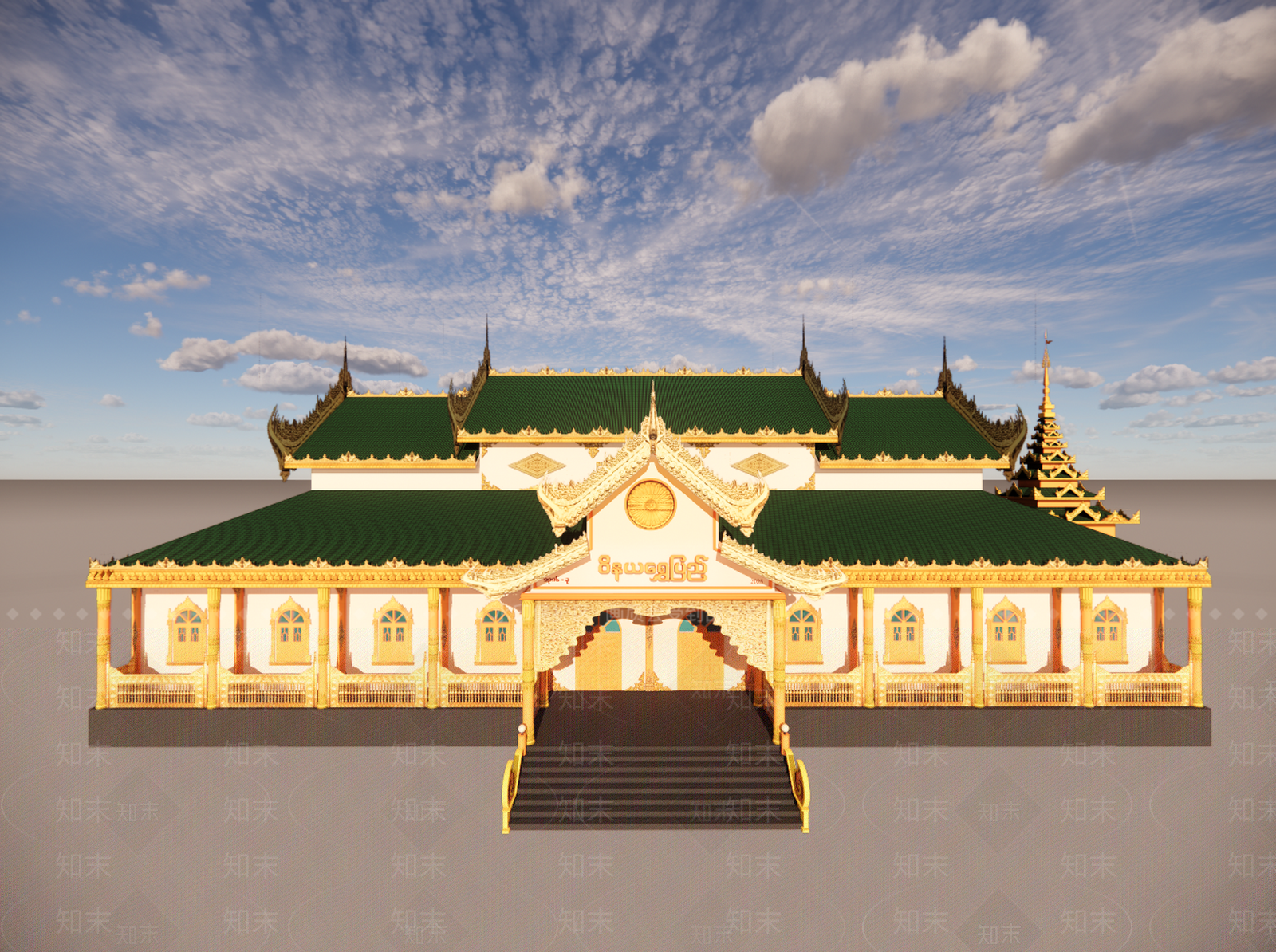 中式复古教堂建筑SU模型下载【ID:1190298565】