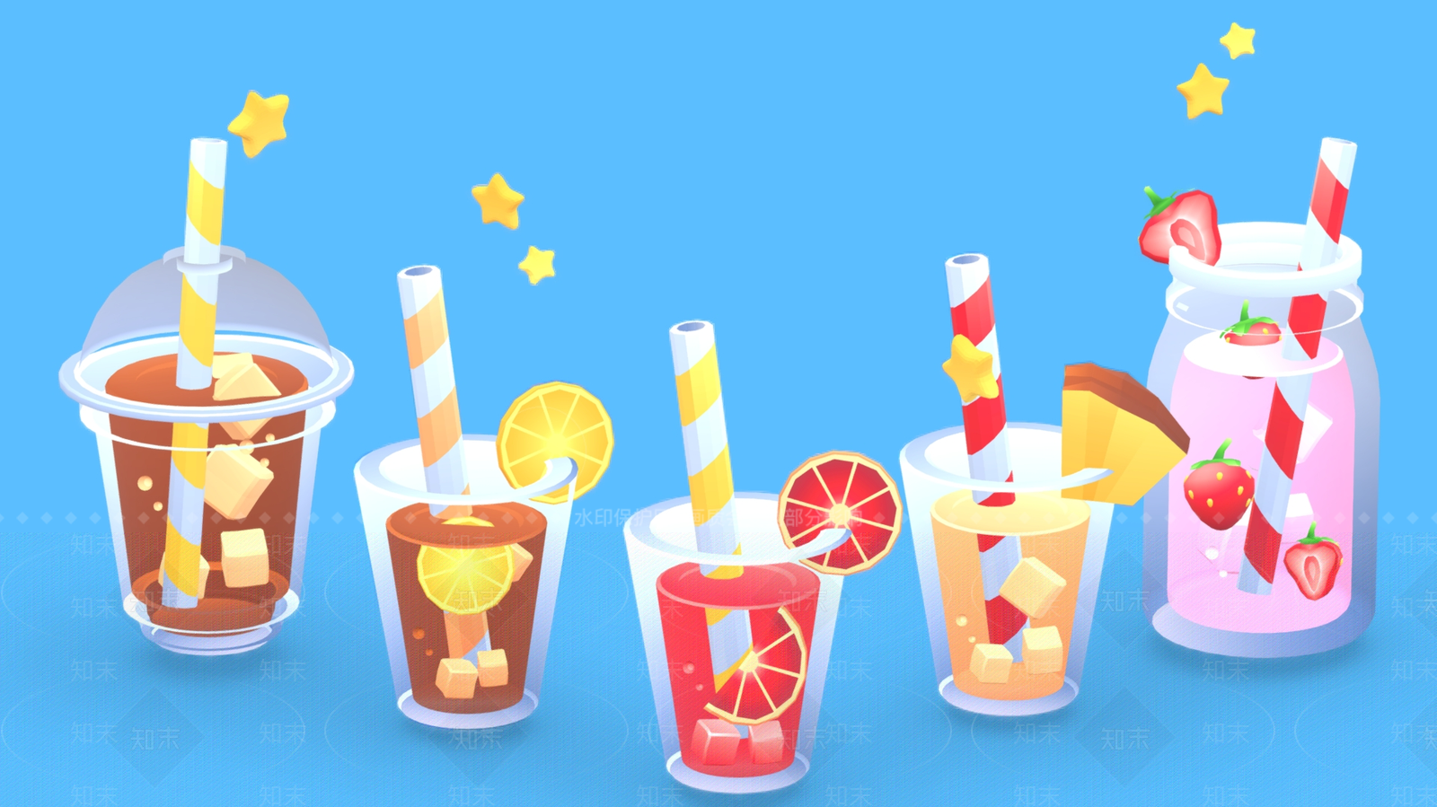 酒水食物3D模型下载【ID:1190304567】
