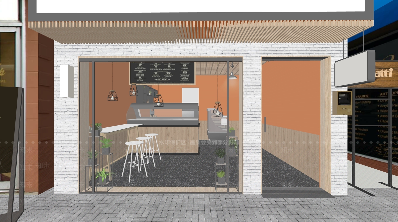 奶油奶茶店SU模型下载【ID:1190305044】