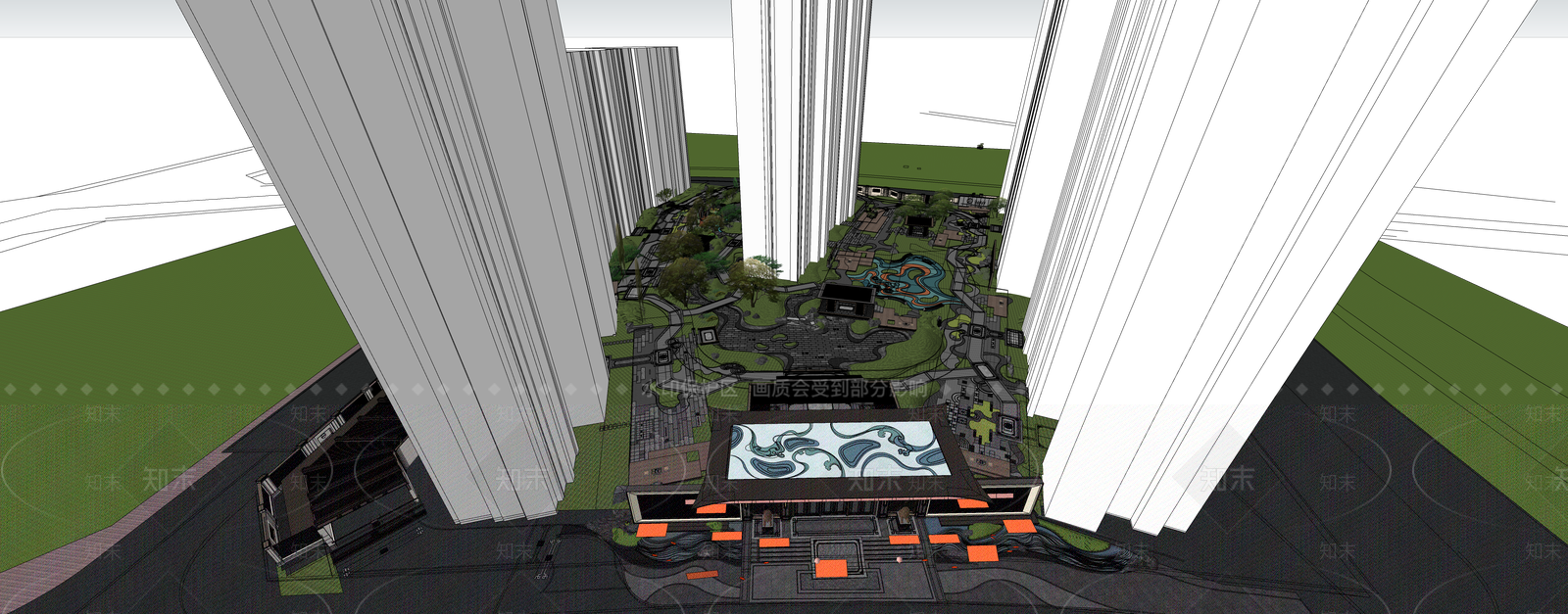 新中式中式办公景观SU模型下载【ID:1190308148】