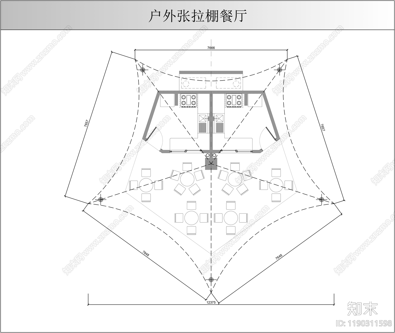 现代西餐厅施工图下载【ID:1190311598】