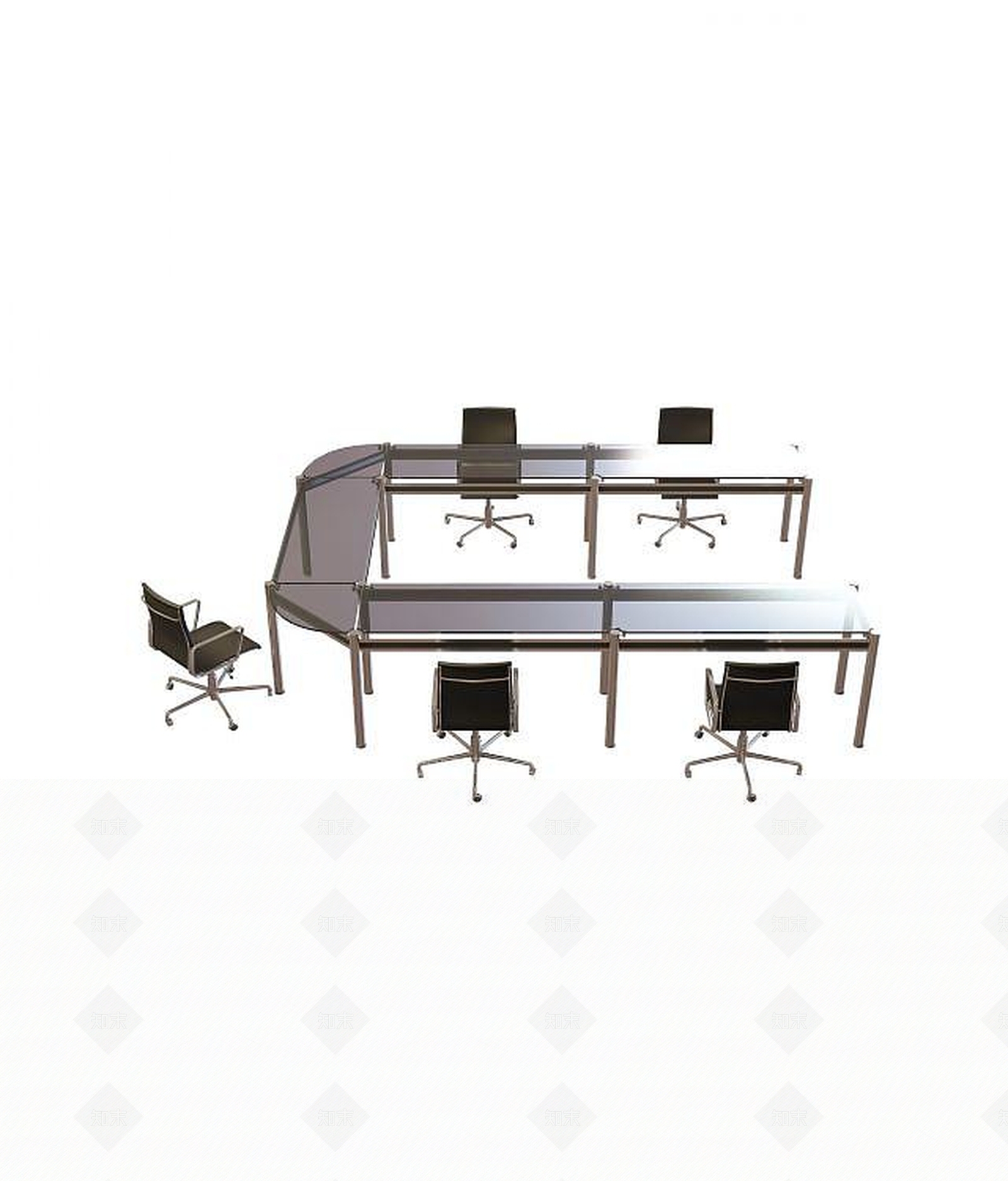 现代书桌椅3D模型下载【ID:1200104995】