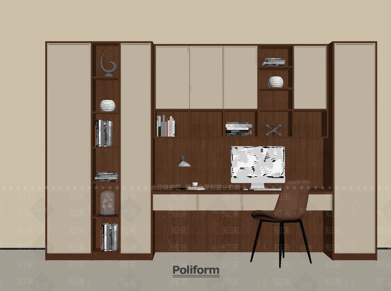 法式中古书柜SU模型下载【ID:1190315842】