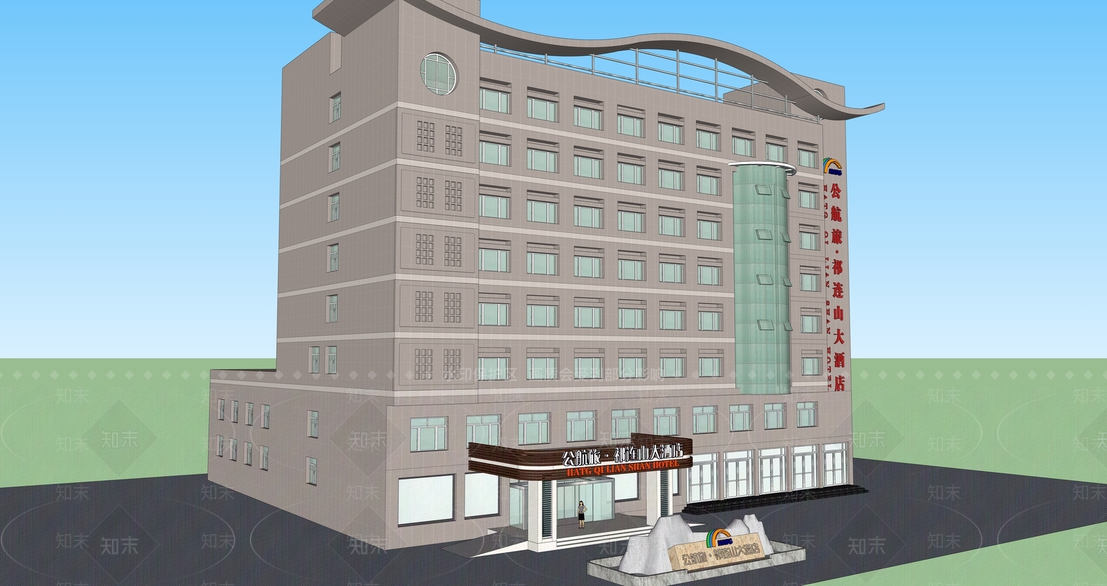 现代商场建筑SU模型下载【ID:1190320322】