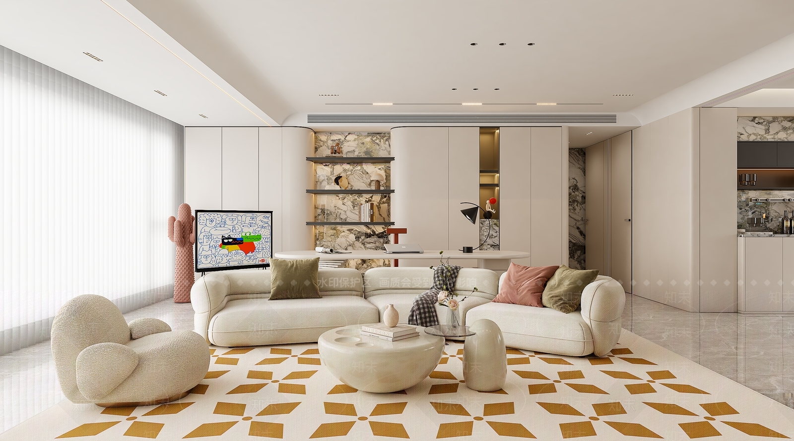 现代客餐厅3D模型下载【ID:1215084868】