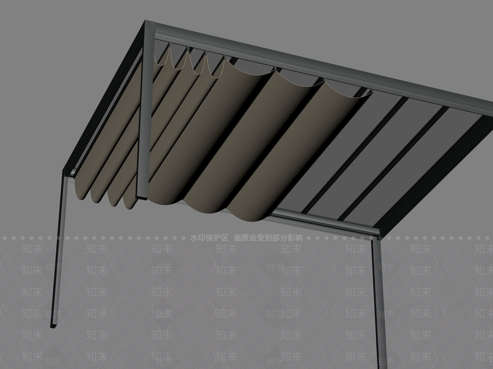 现代新中式遮阳伞SU模型下载【ID:1190324993】