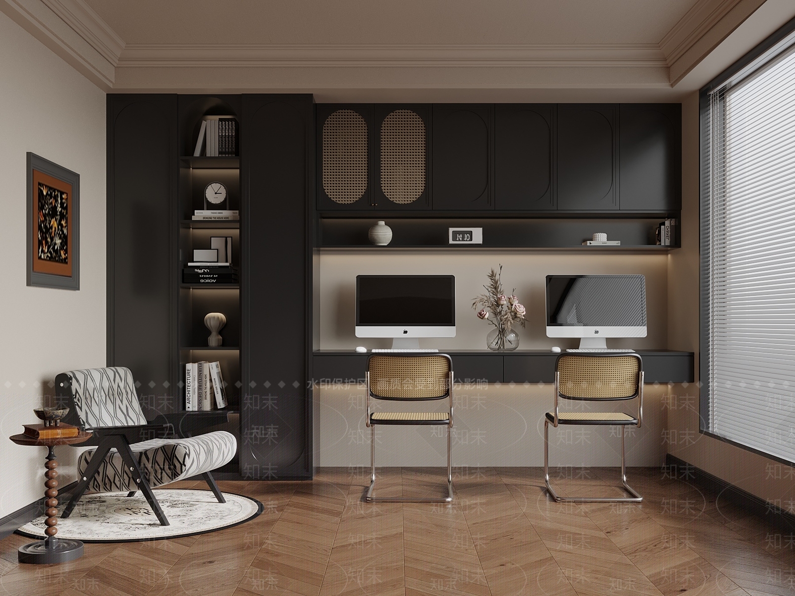 法式书房3D模型下载【ID:1190326111】