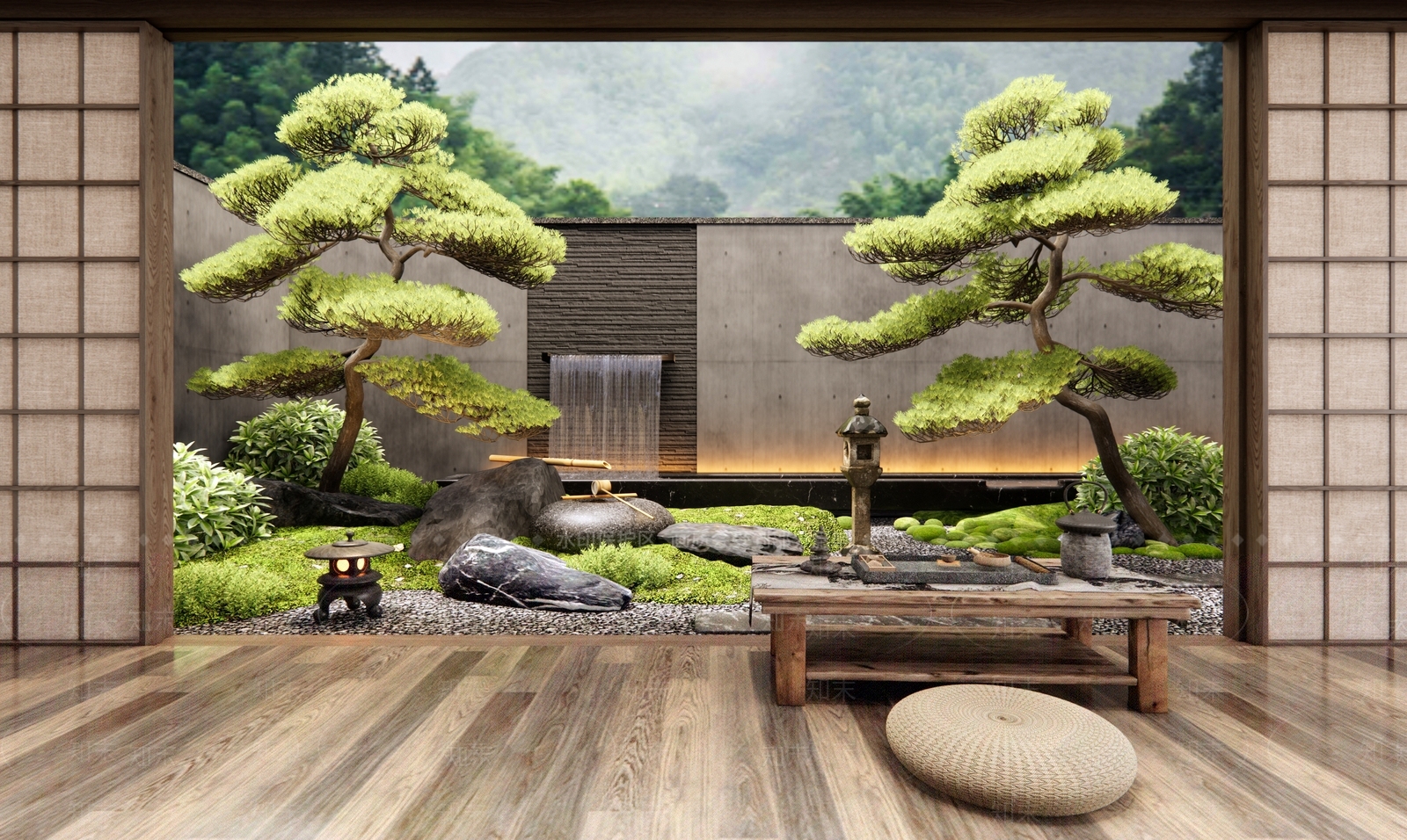 日式禅意庭院3D模型下载【ID:1190327862】