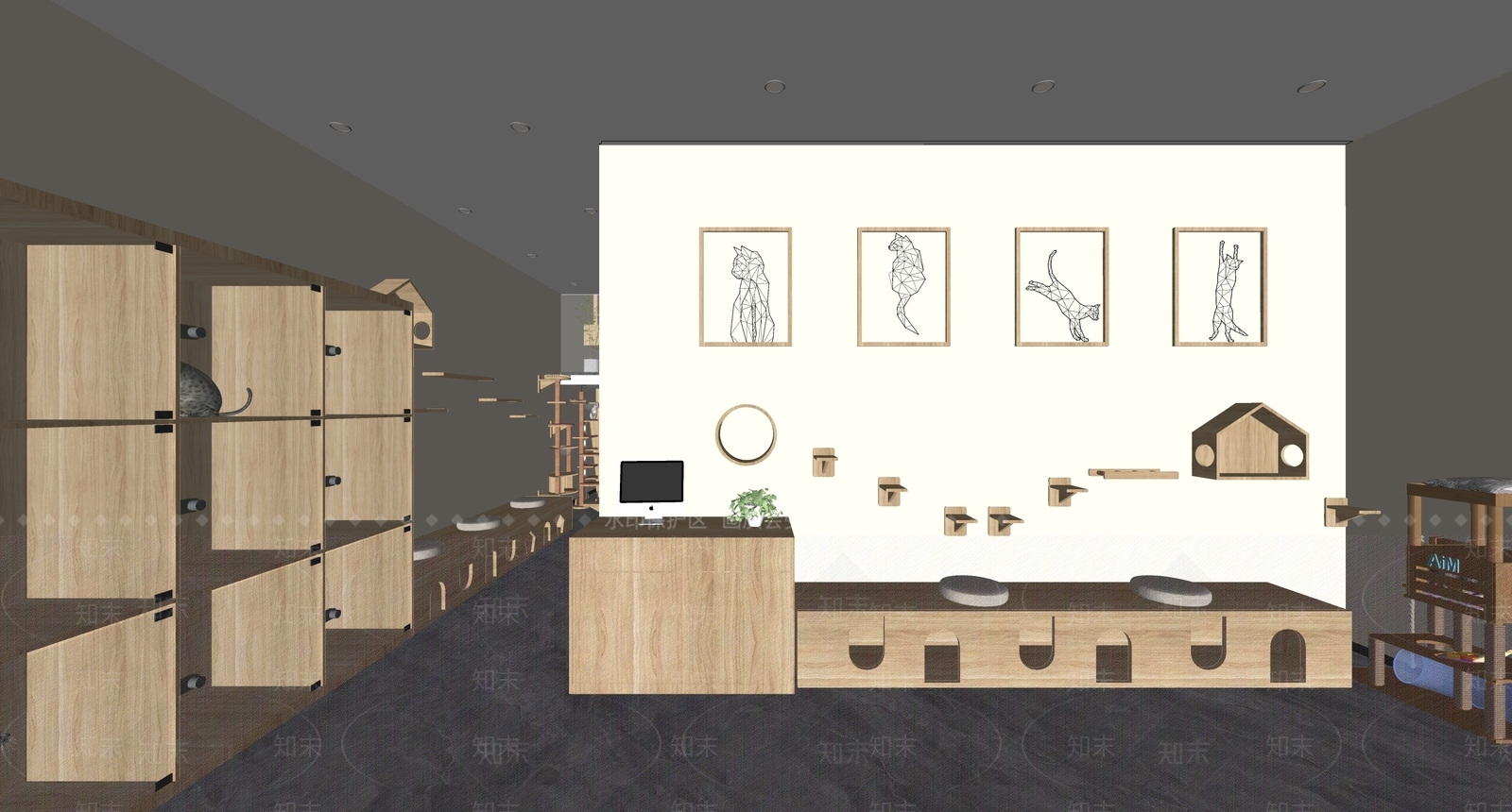 现代简约宠物店SU模型下载【ID:1190342084】