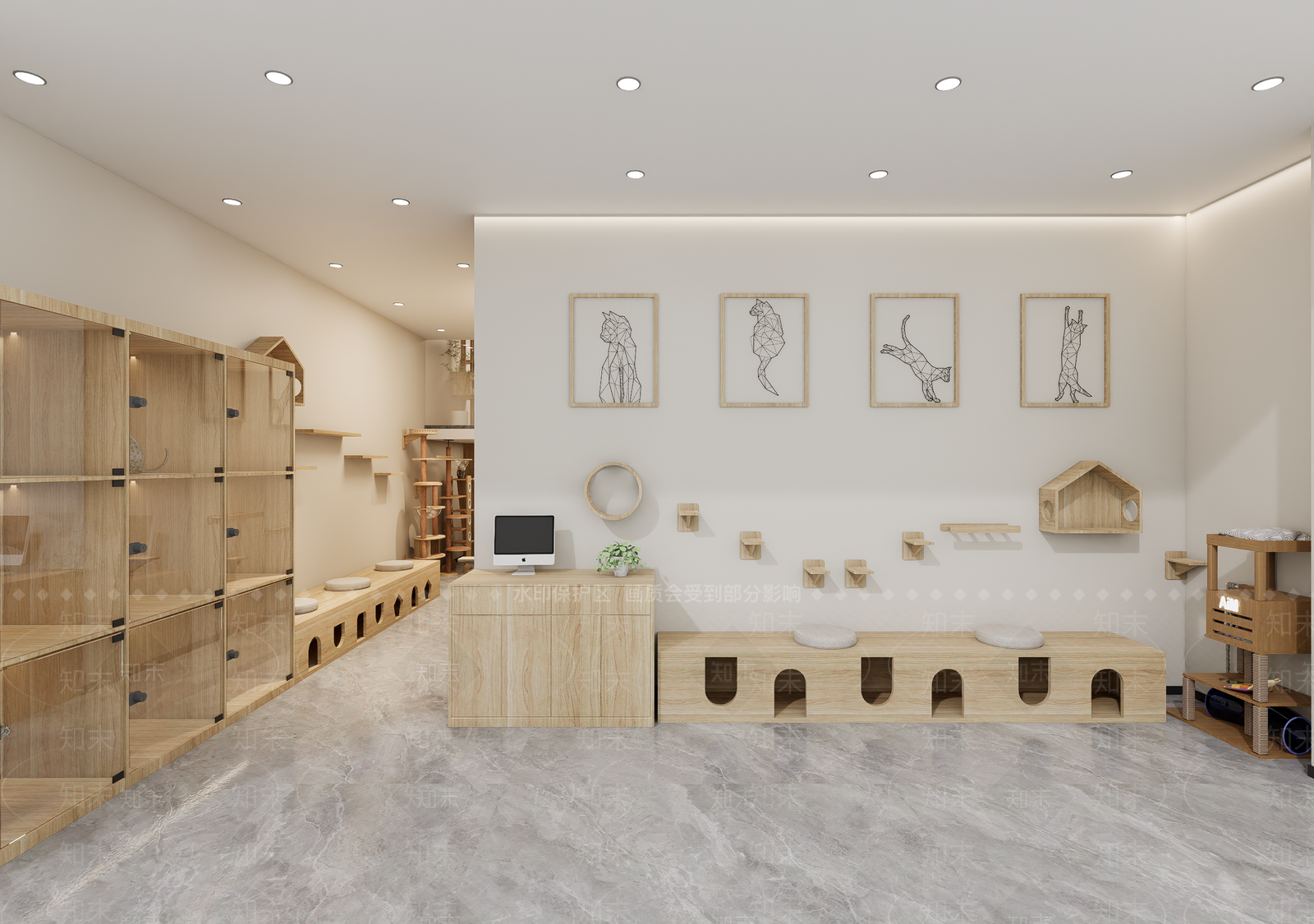 现代简约宠物店SU模型下载【ID:1190342084】
