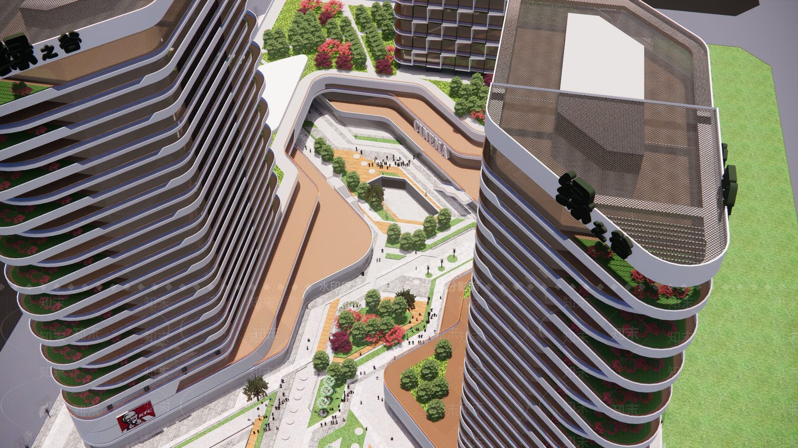 现代轻奢商场建筑SU模型下载【ID:1190342845】