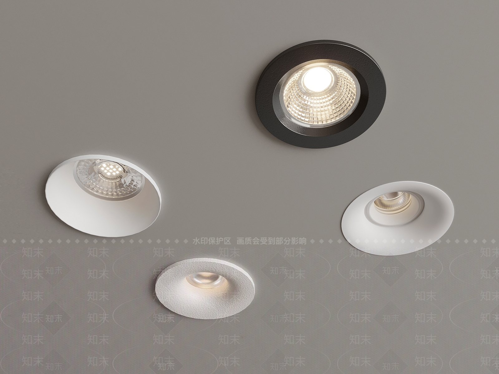 现代筒灯3D模型下载【ID:1190342682】
