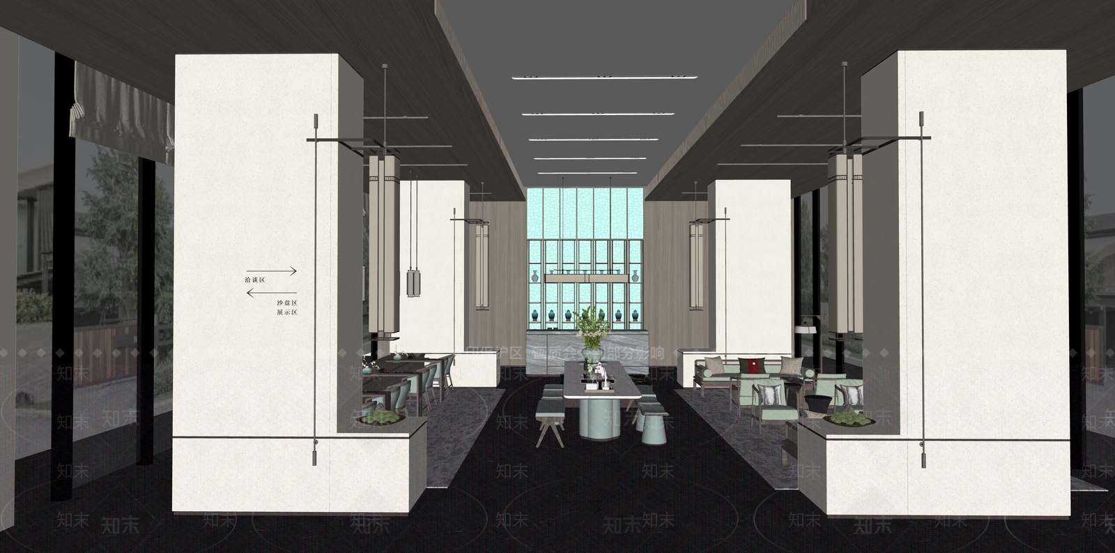 现代售楼处SU模型下载【ID:1190343316】