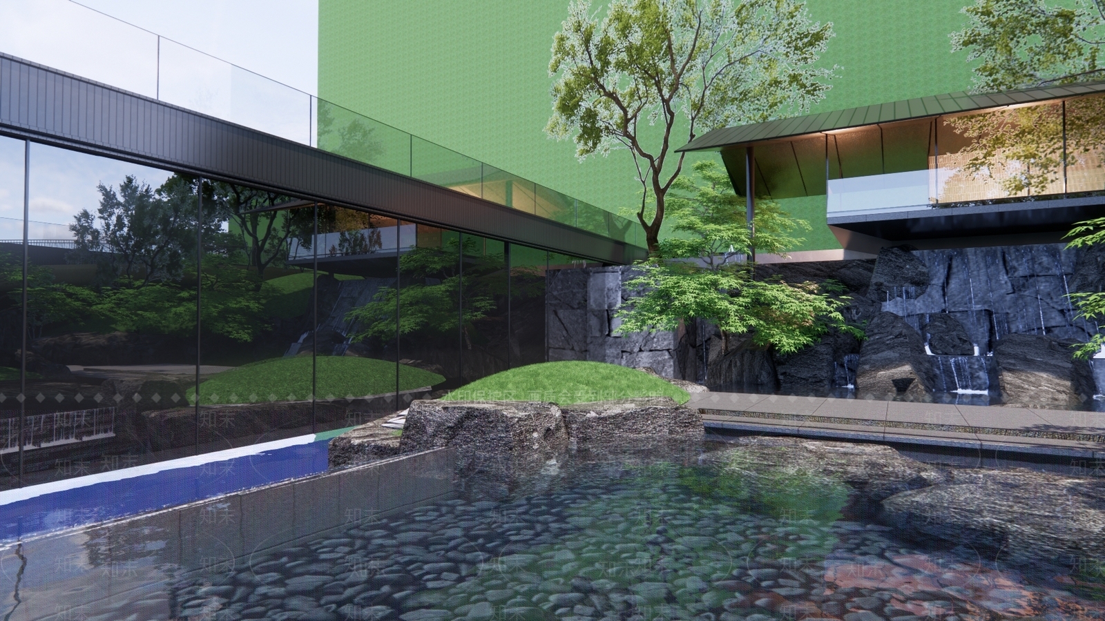 现代小区景观SU模型下载【ID:1190344743】