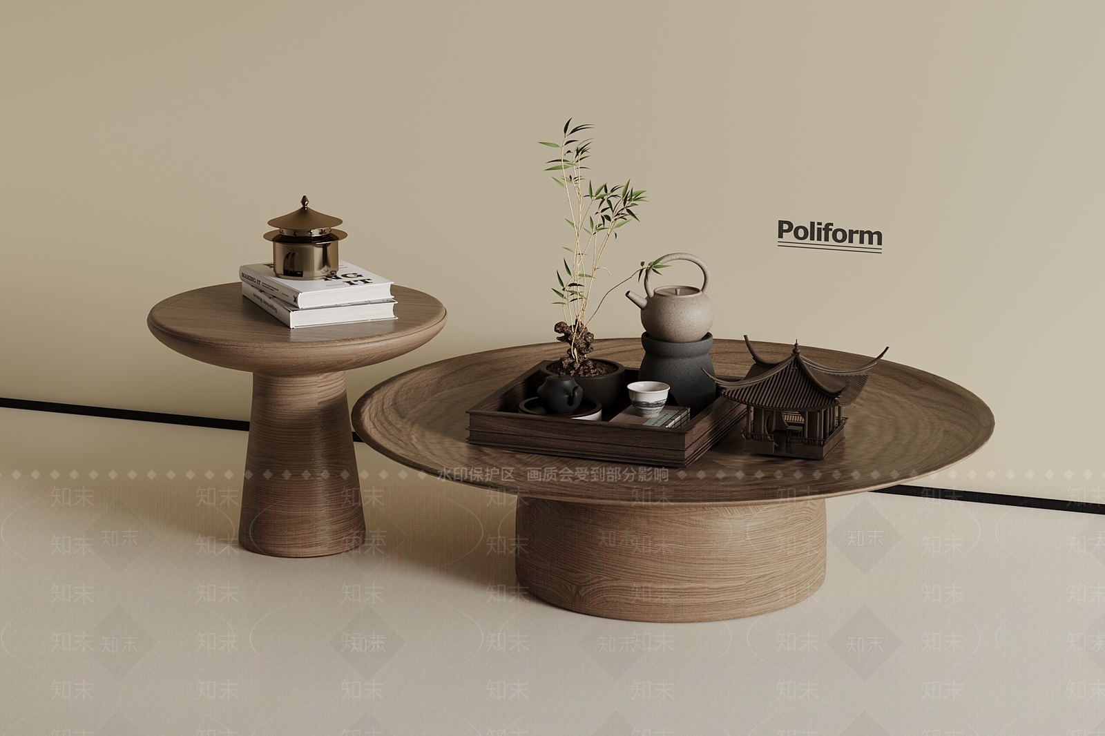 新中式茶几3D模型下载【ID:1190344846】