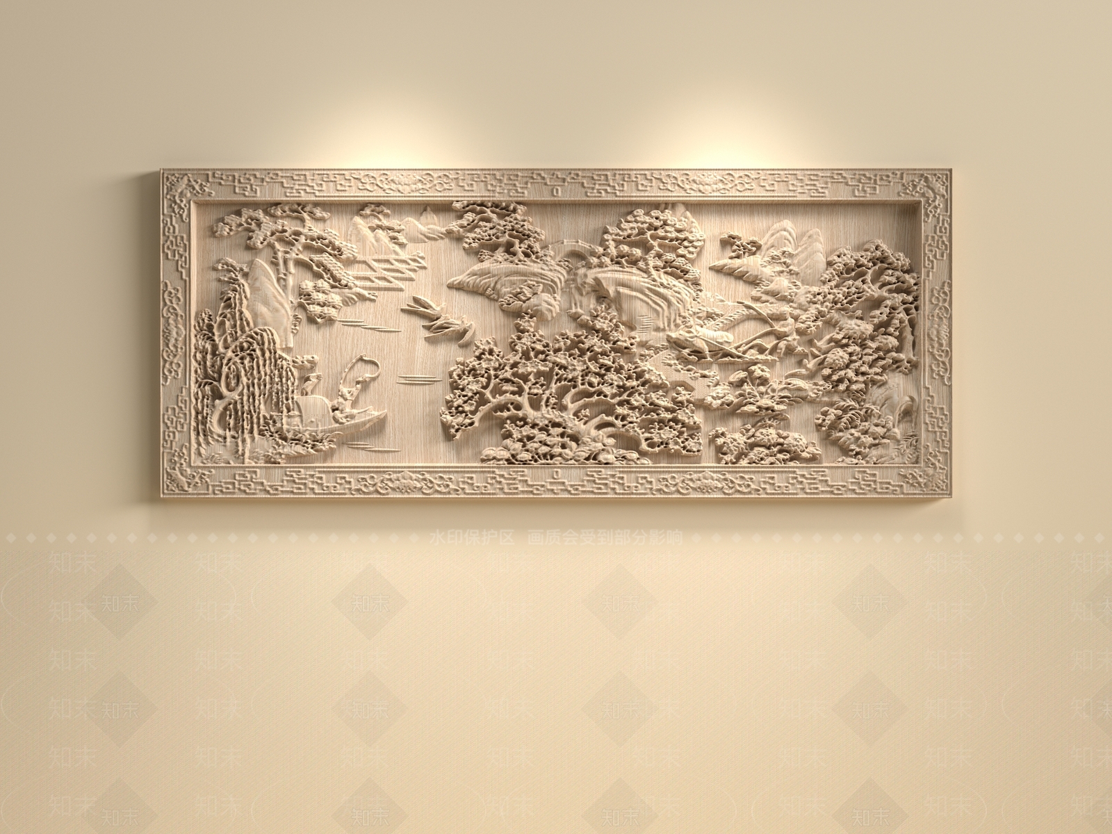 中式新中式雕花3D模型下载【ID:1190348058】