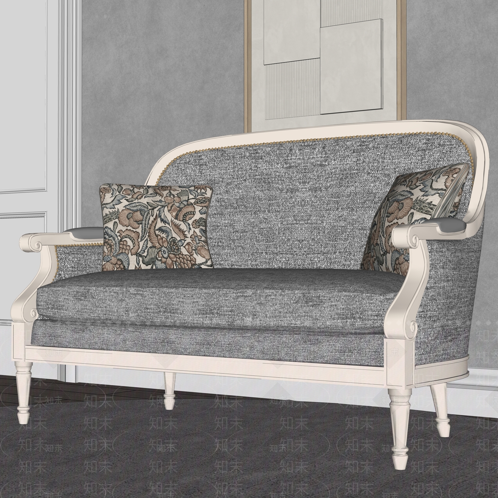 美式欧式单人沙发3D模型下载【ID:1190351718】