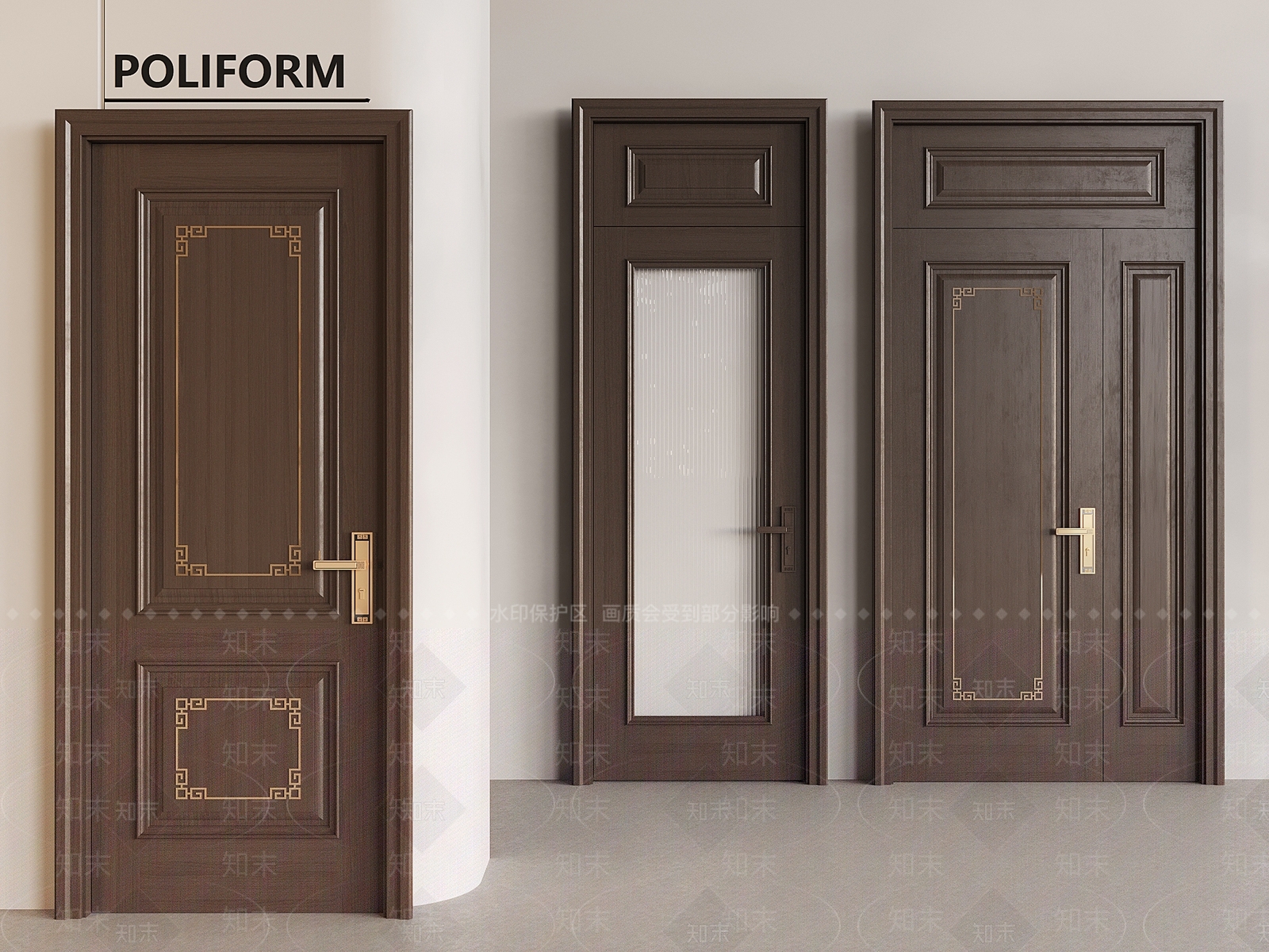 新中式中式单开门3D模型下载【ID:1190352579】