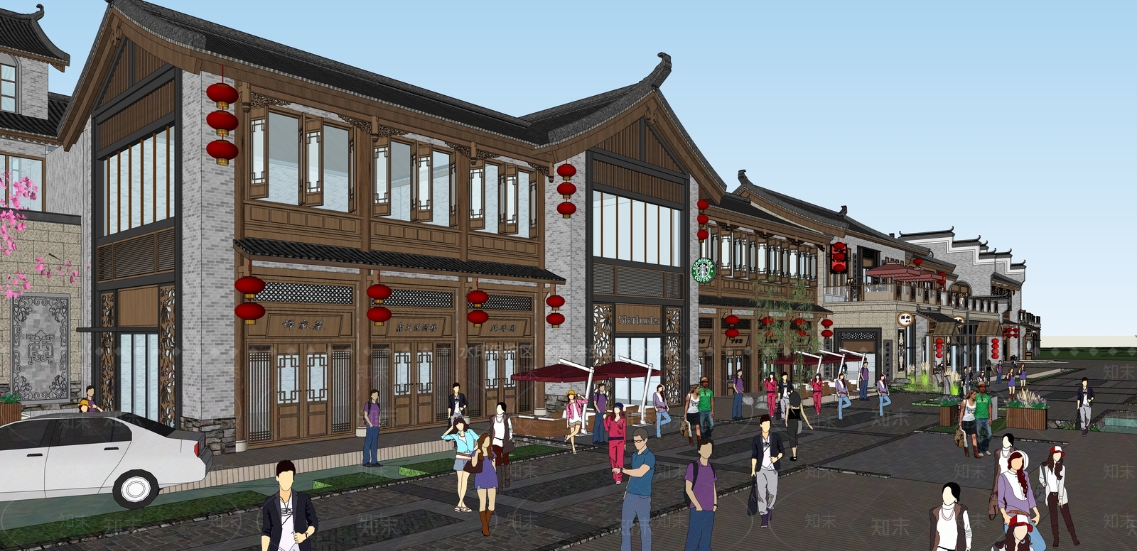 新中式其他商业建筑SU模型下载【ID:1190356875】