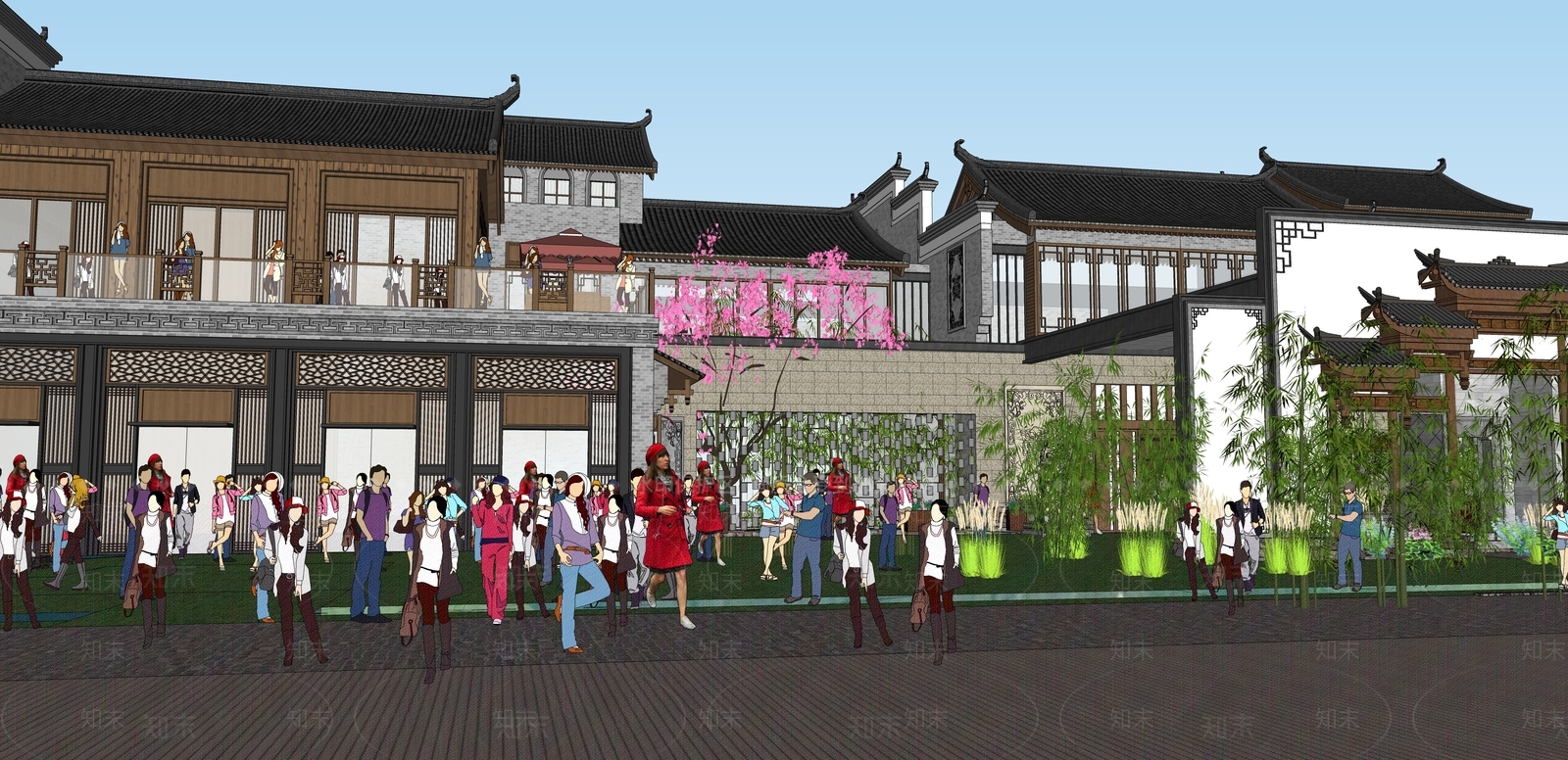 新中式其他商业建筑SU模型下载【ID:1190356875】