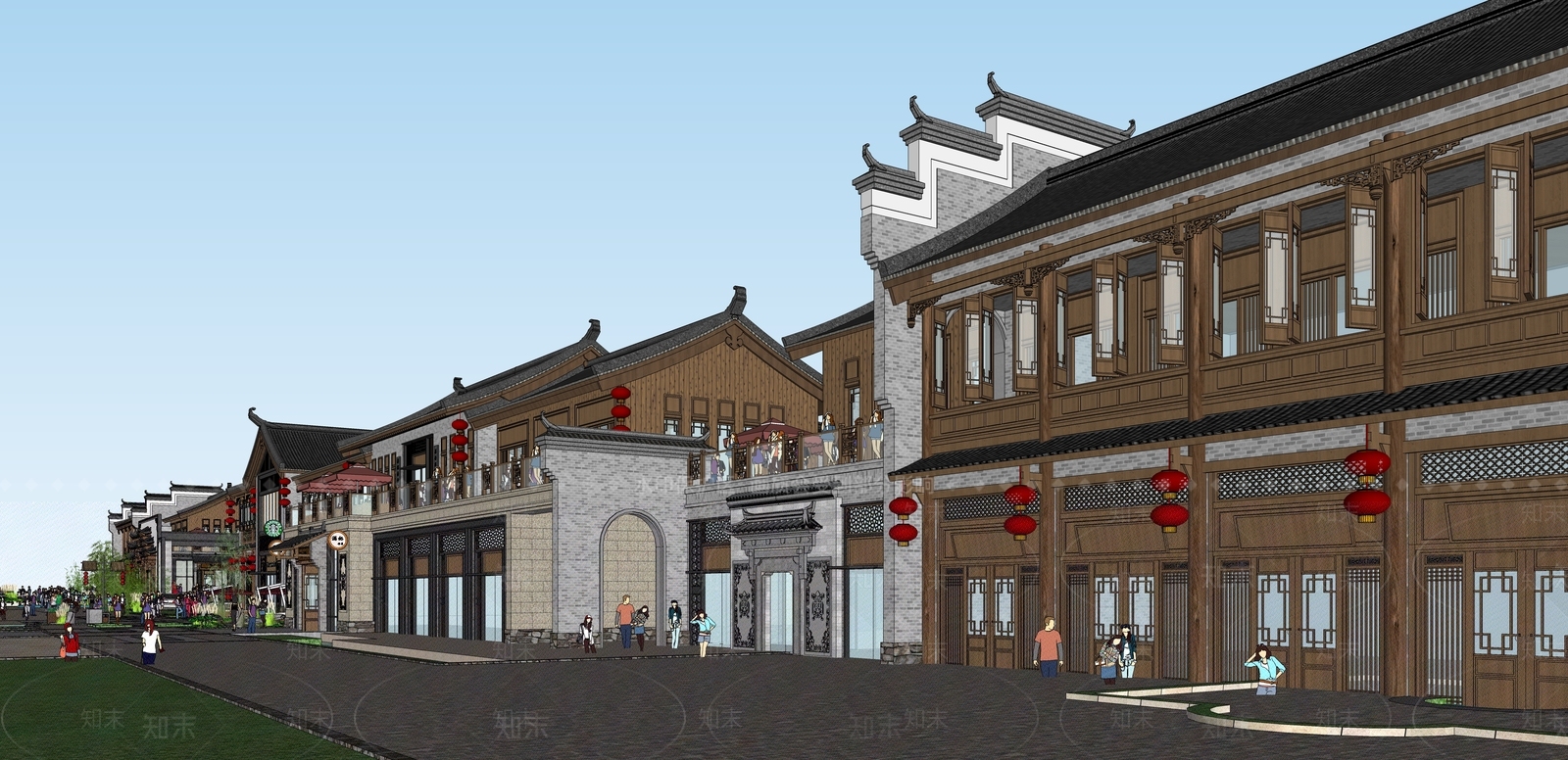 新中式其他商业建筑SU模型下载【ID:1190356875】