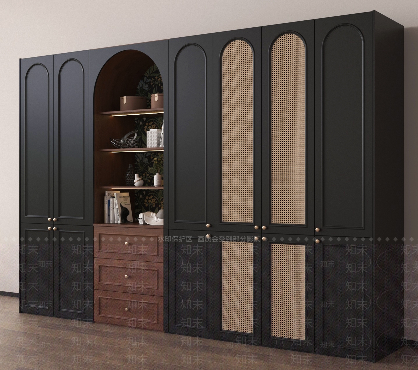 法式衣柜3D模型下载【ID:1190358580】