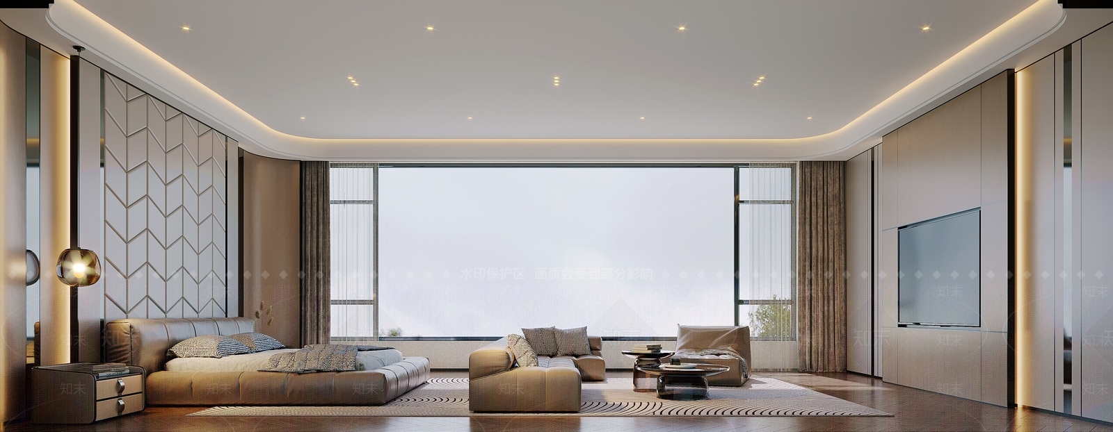 现代简约家居卧室3D模型下载【ID:1190359710】