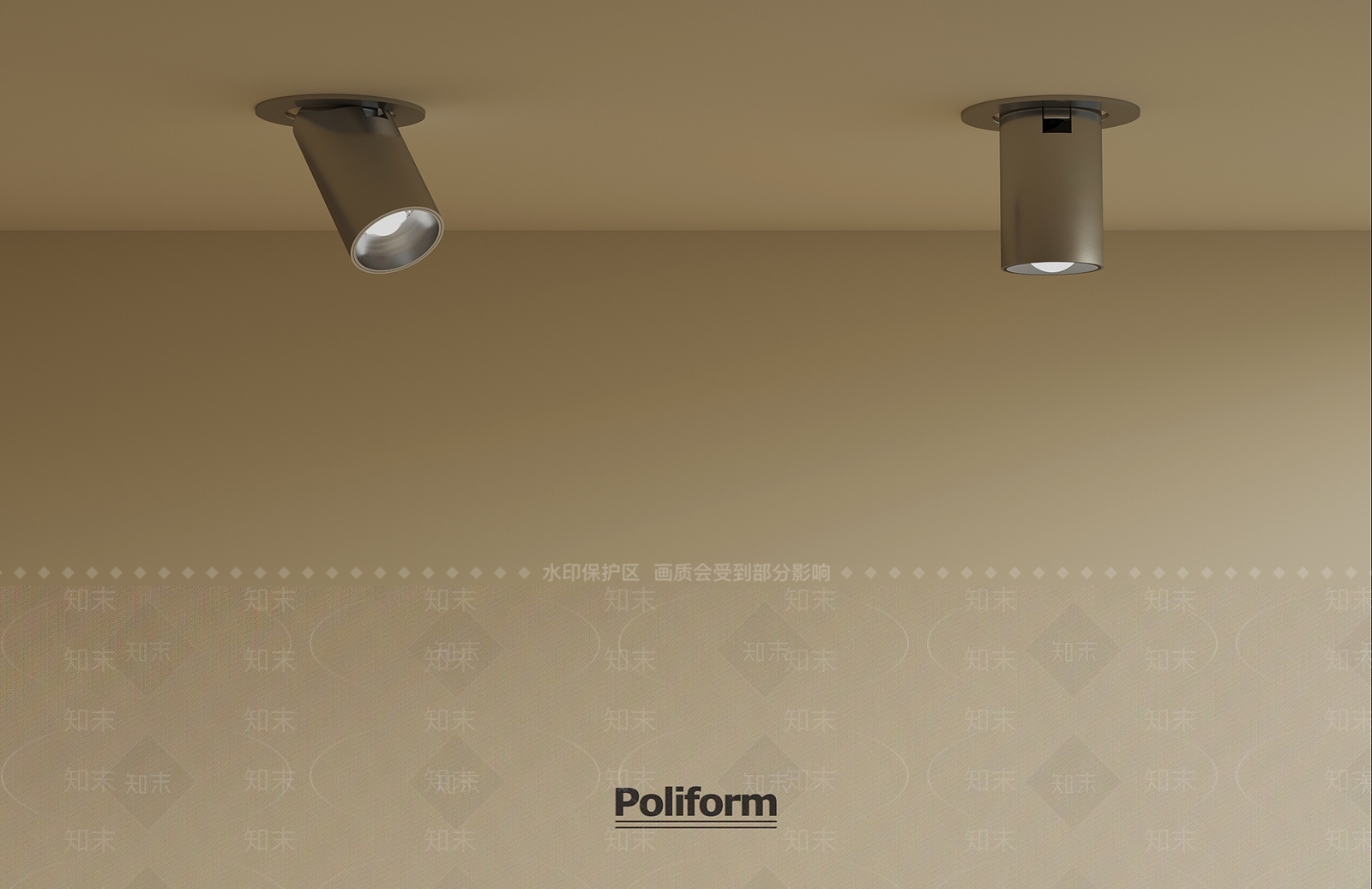 现代筒灯射灯组合3D模型下载【ID:1190359585】