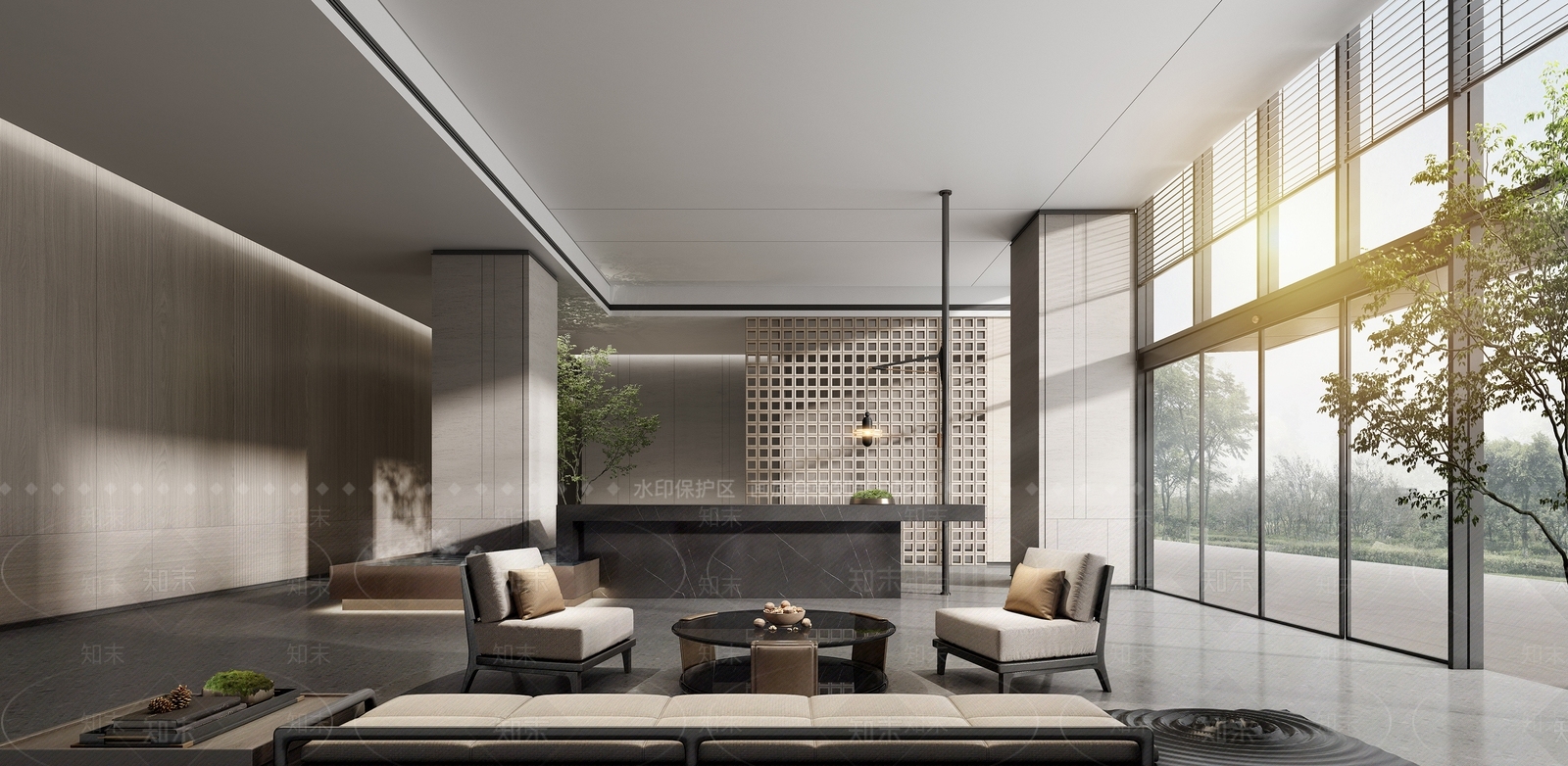 现代酒店大堂3D模型下载【ID:1215085473】