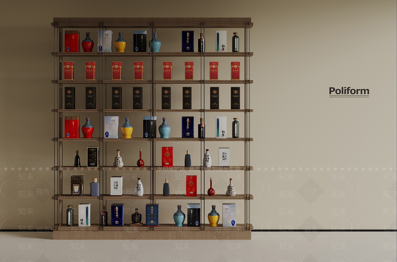 现代酒架3D模型下载【ID:1190364621】