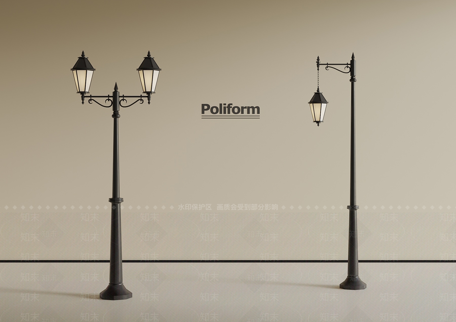 法式路灯SU模型下载【ID:1190365503】