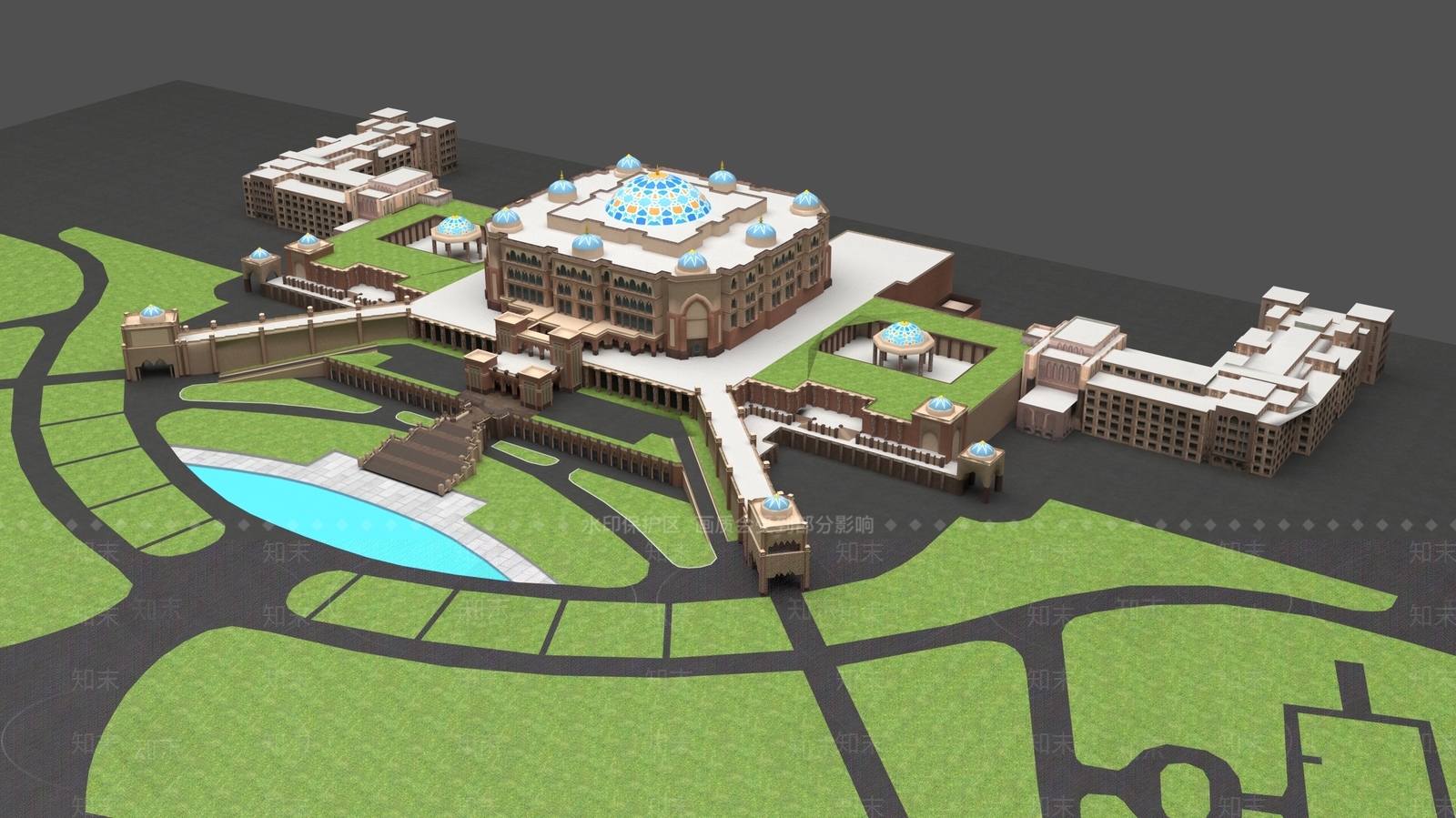现代鸟瞰规划3D模型下载【ID:1190367985】