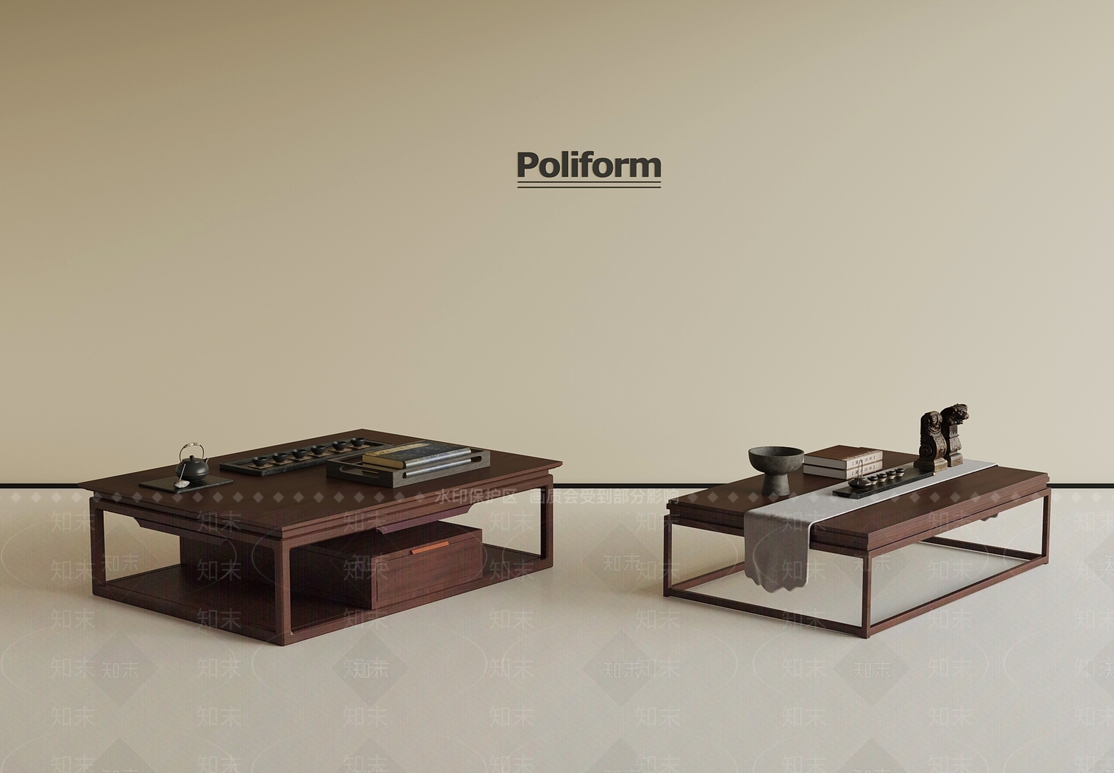 新中式茶几3D模型下载【ID:1190369578】