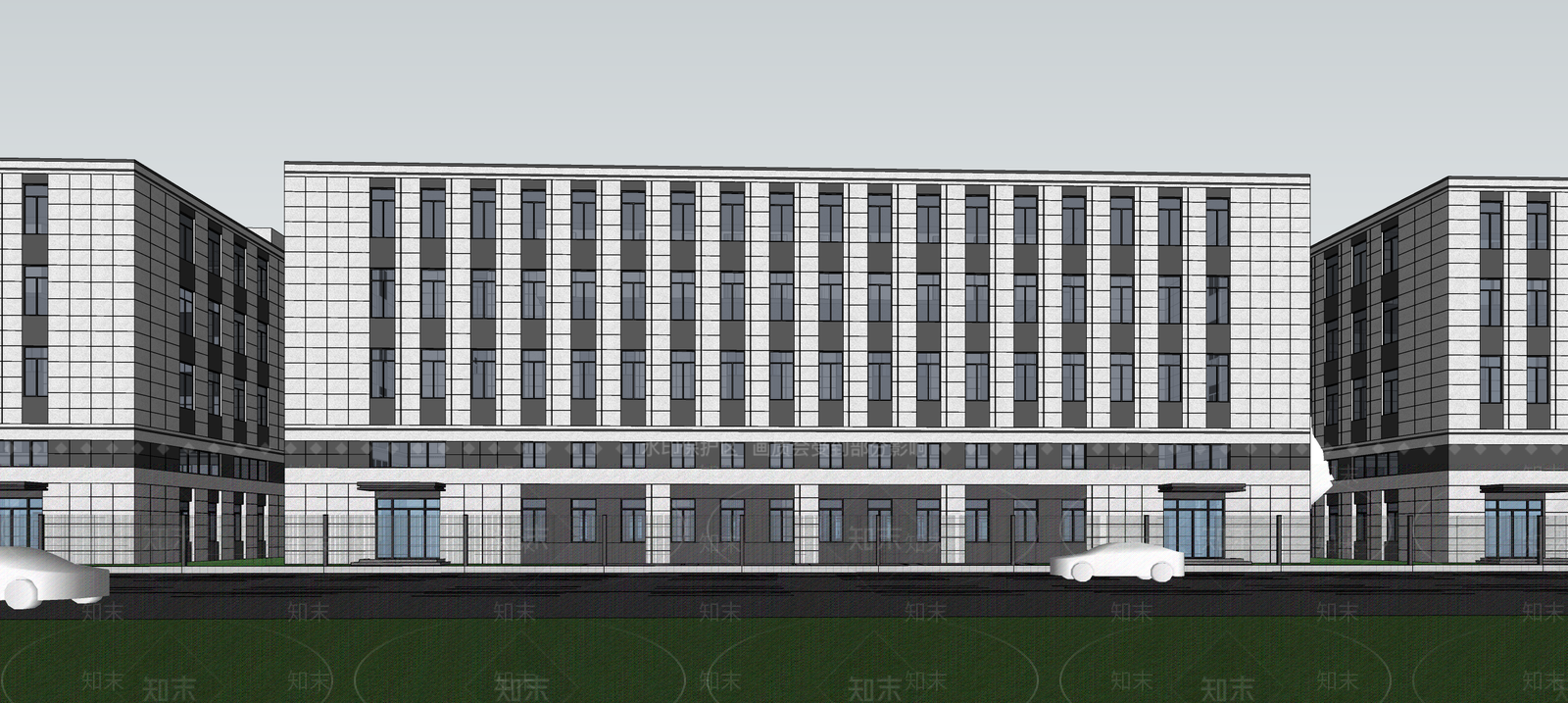 现代厂房SU模型下载【ID:1190373694】