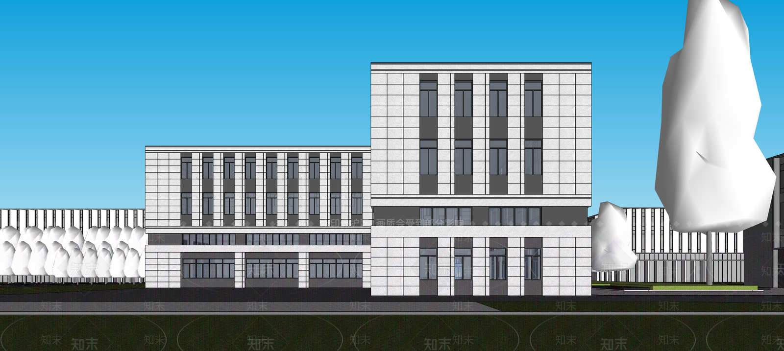 现代厂房SU模型下载【ID:1190374150】