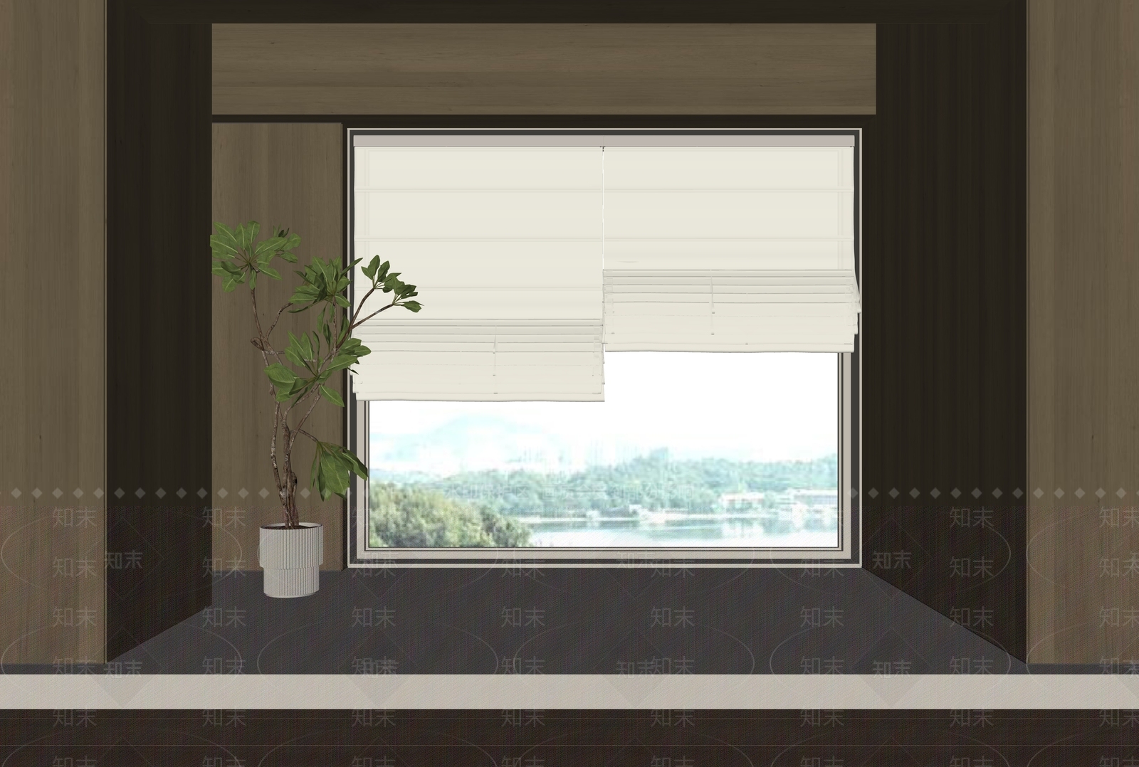 现代窗帘SU模型下载【ID:1190376709】