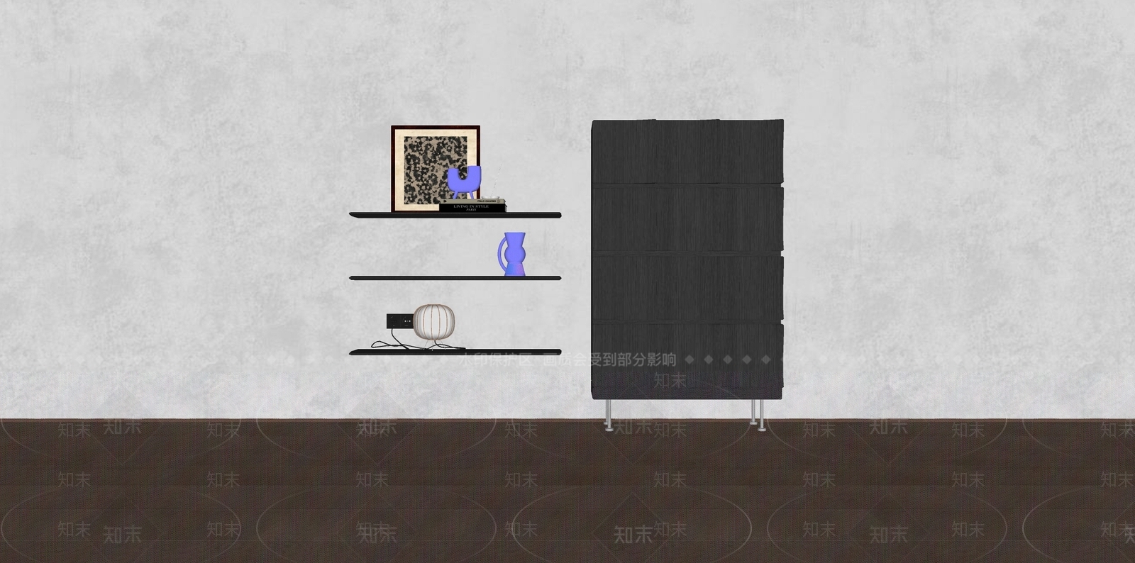 中古侘寂斗柜SU模型下载【ID:1190377103】