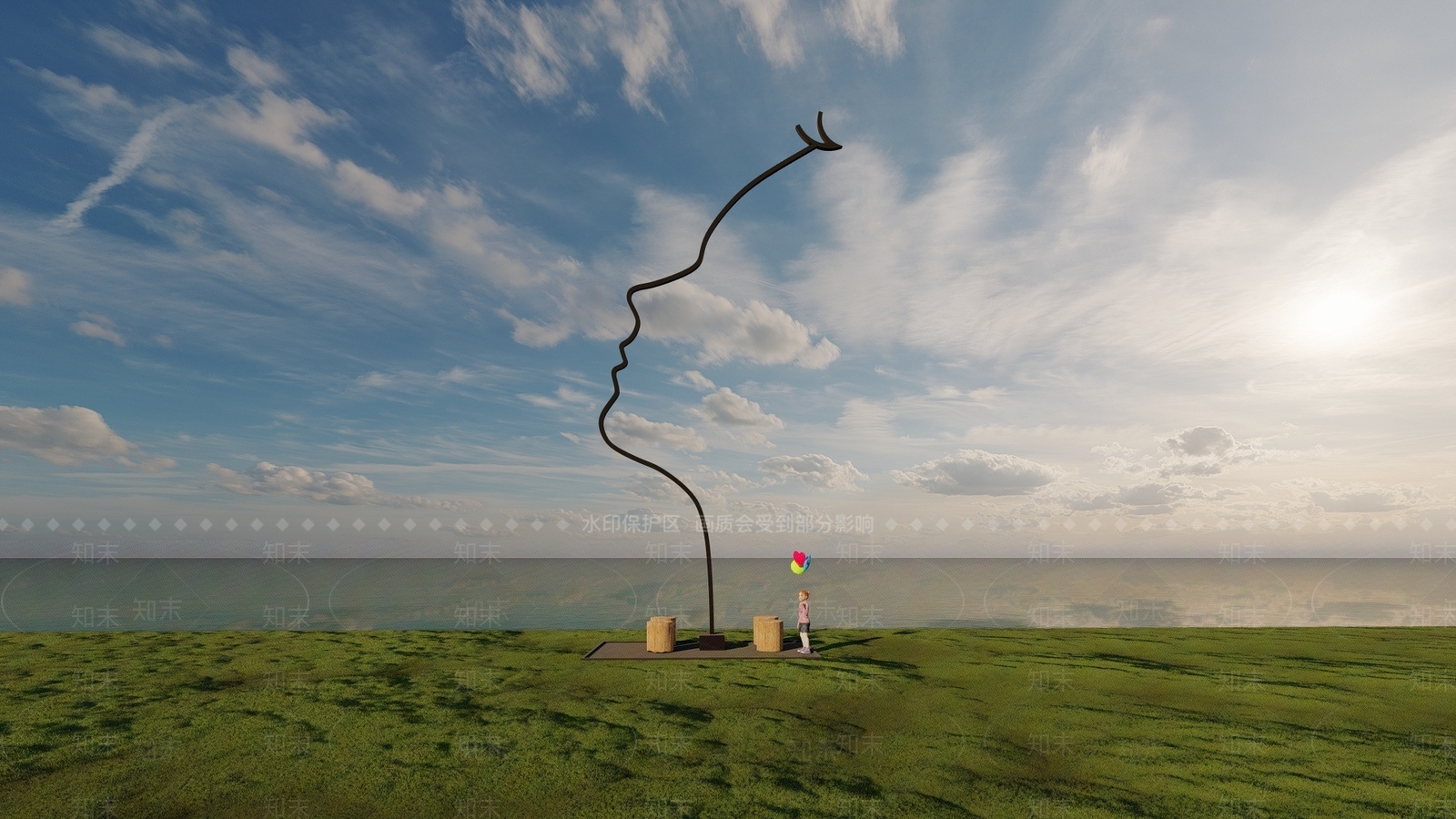 现代日式滨水景观SU模型下载【ID:1190378593】