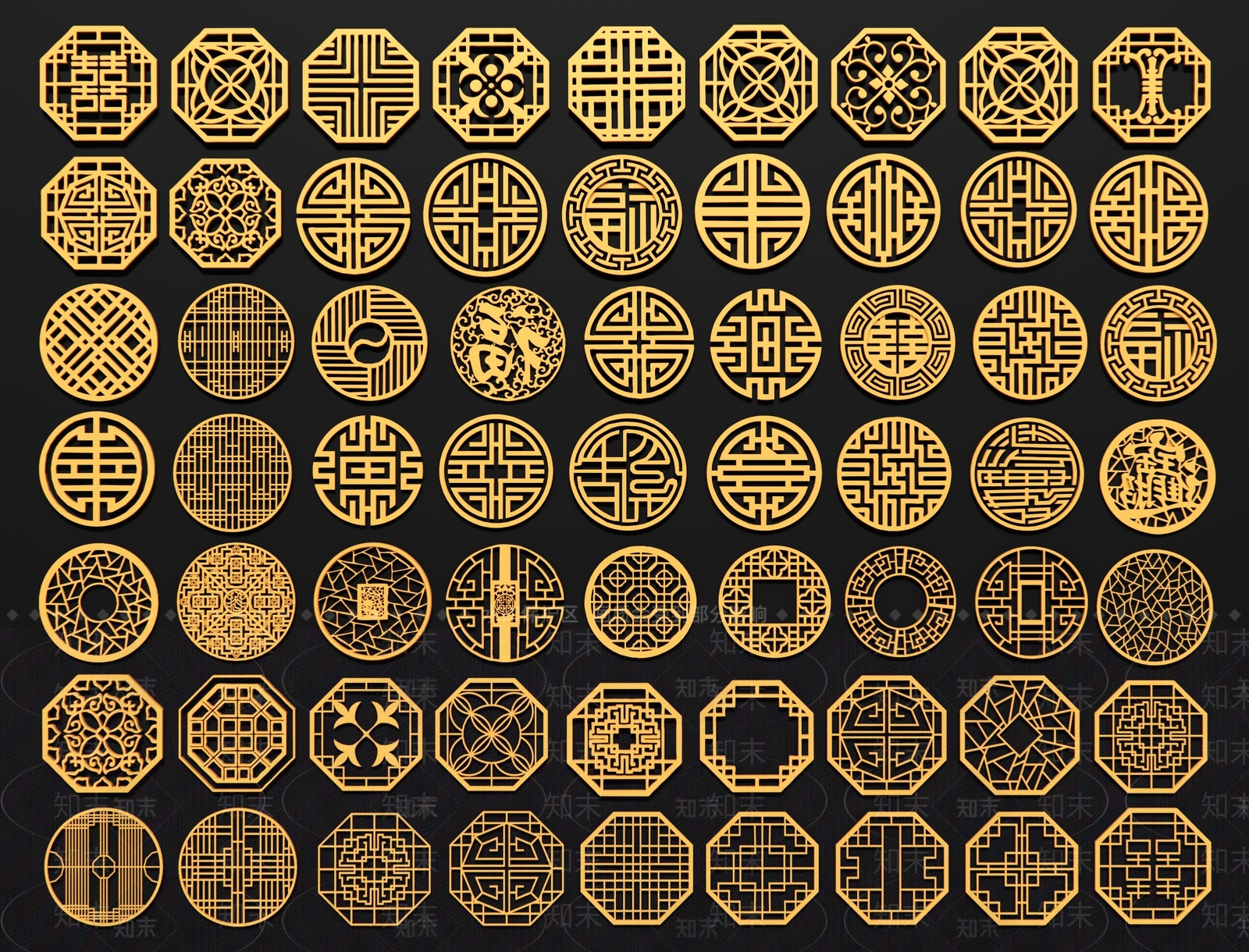 新中式镂花窗SU模型下载【ID:1190378800】