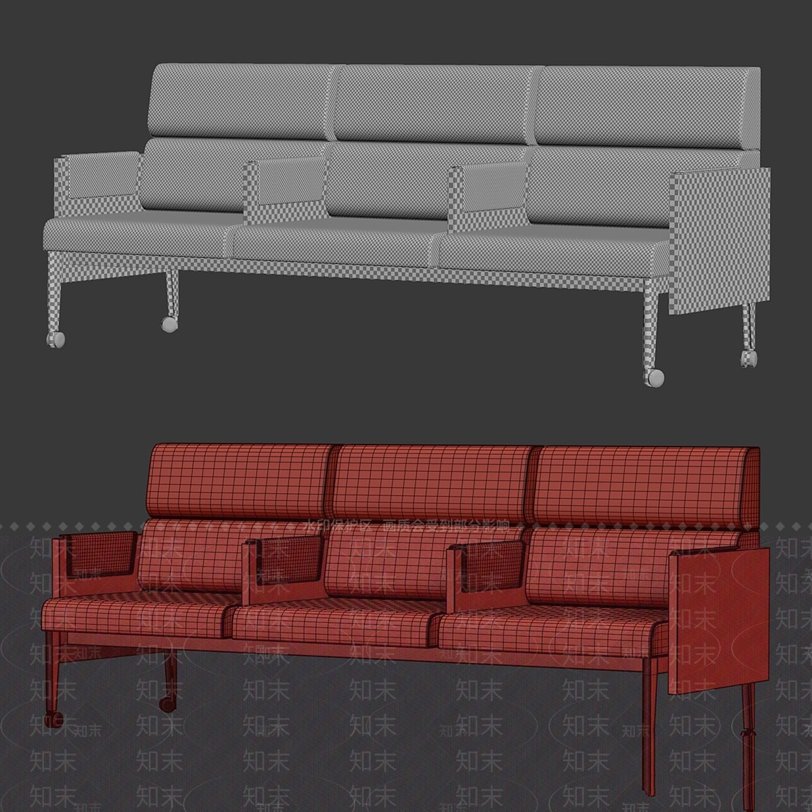沙发凳3D模型下载【ID:1190383593】