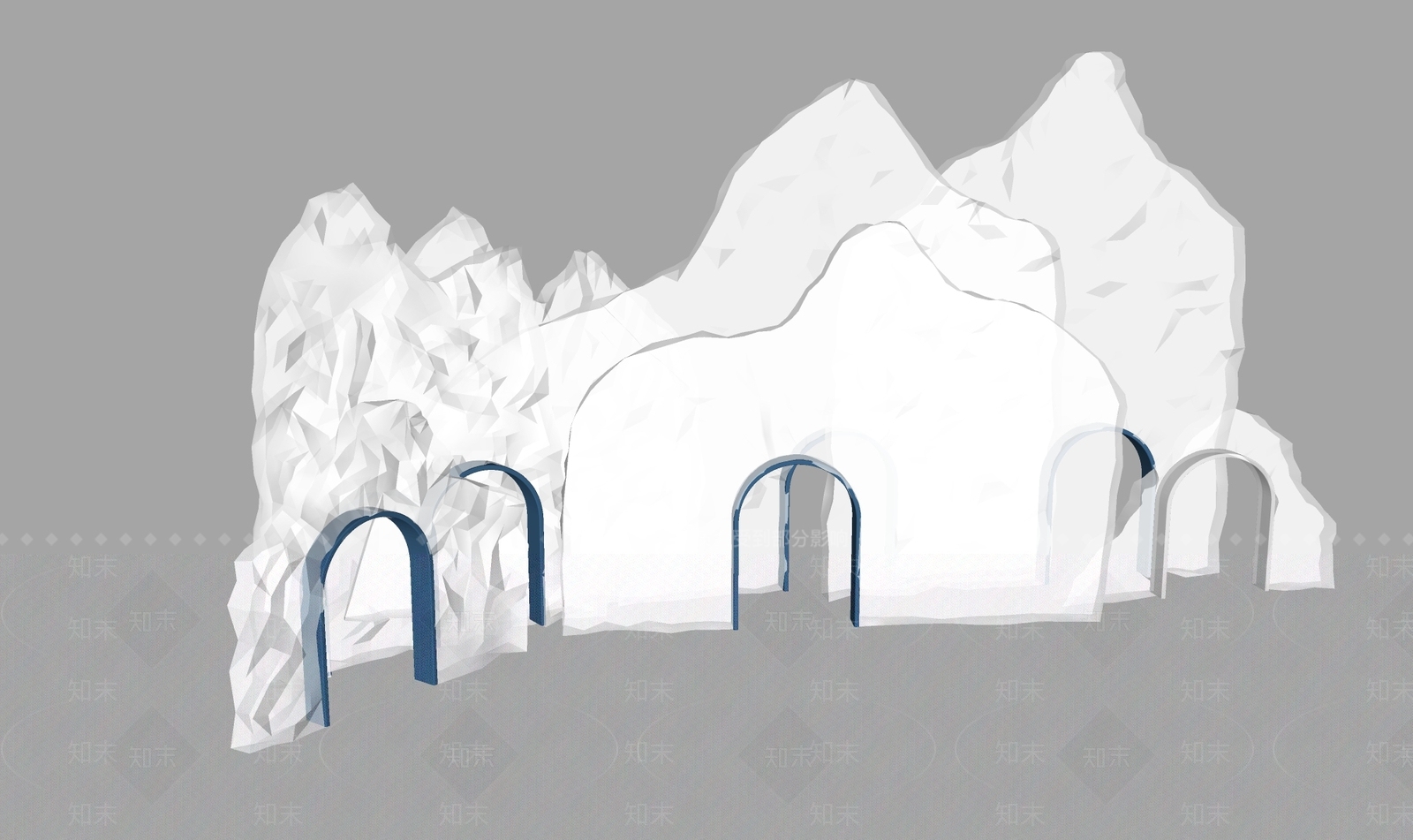 现代景墙SU模型下载【ID:1190383542】