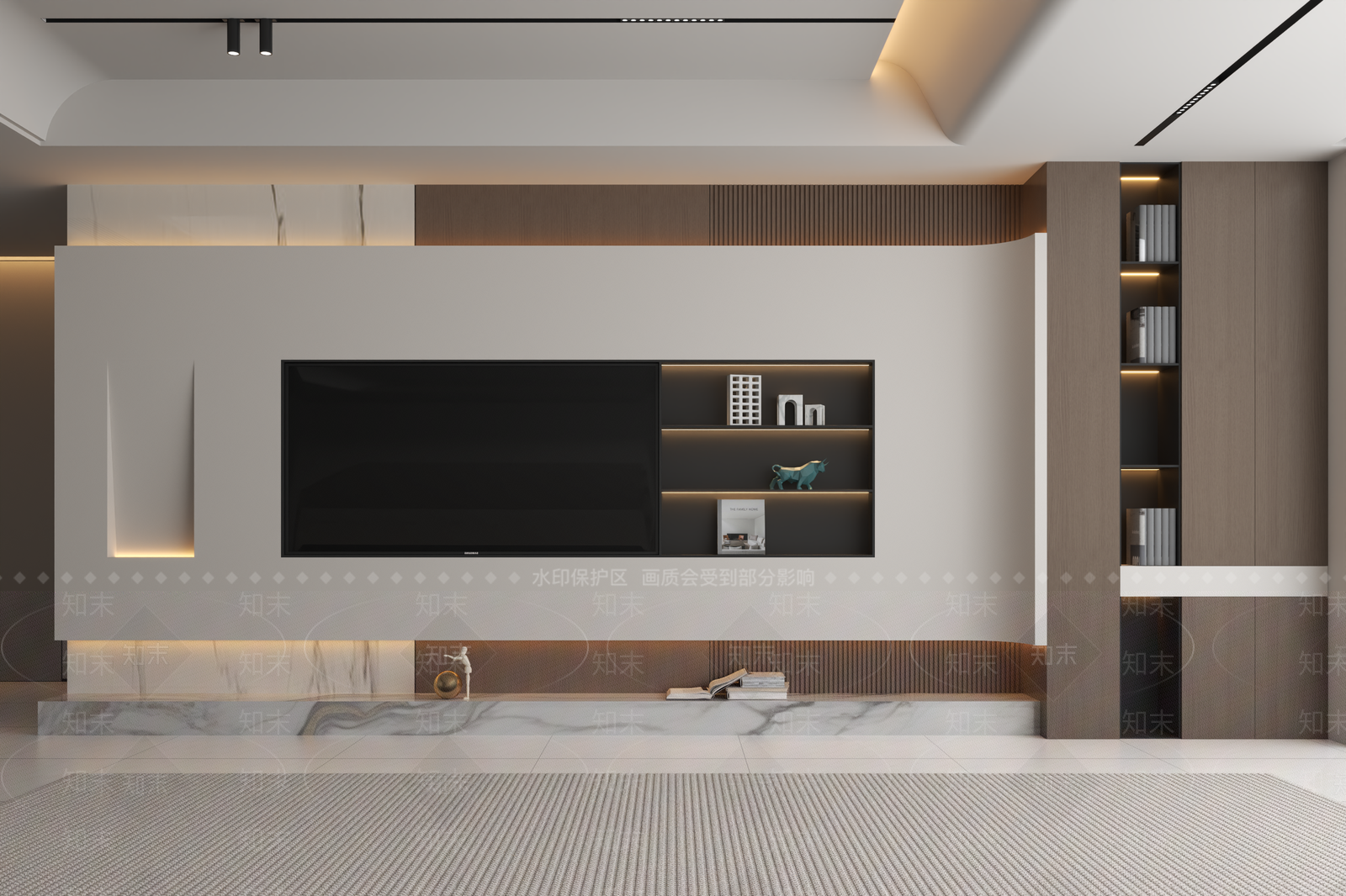 现代意式背景墙SU模型下载【ID:1190383752】