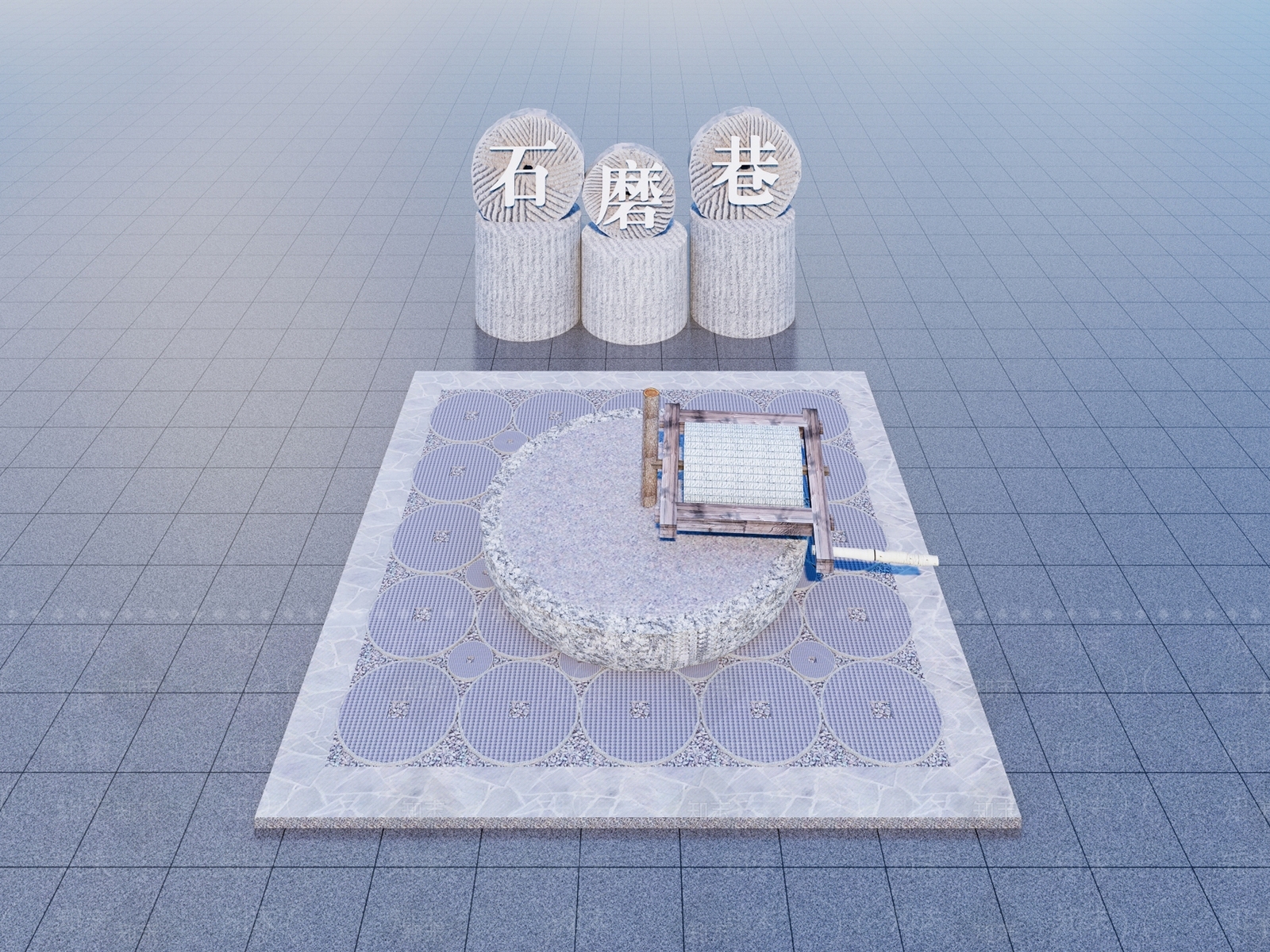 新中式庭院小品SU模型下载【ID:1190384965】