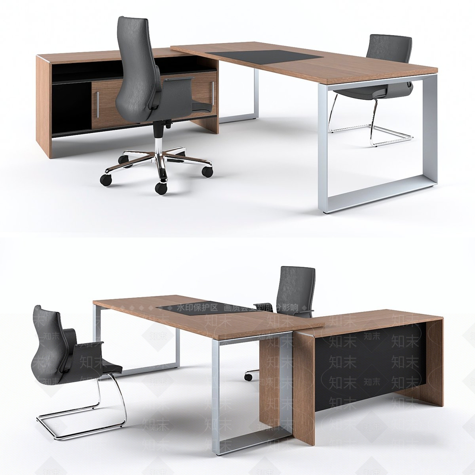 办公桌椅3D模型下载【ID:1190384973】