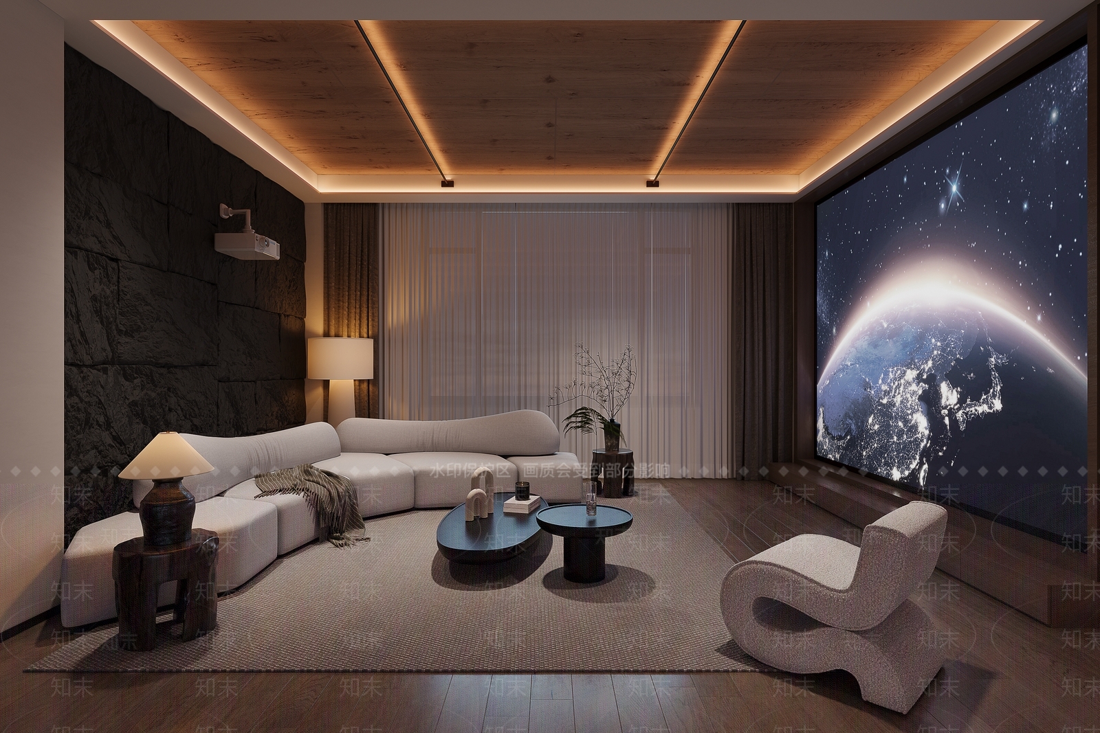 现代意式影音室3D模型下载【ID:1190387594】