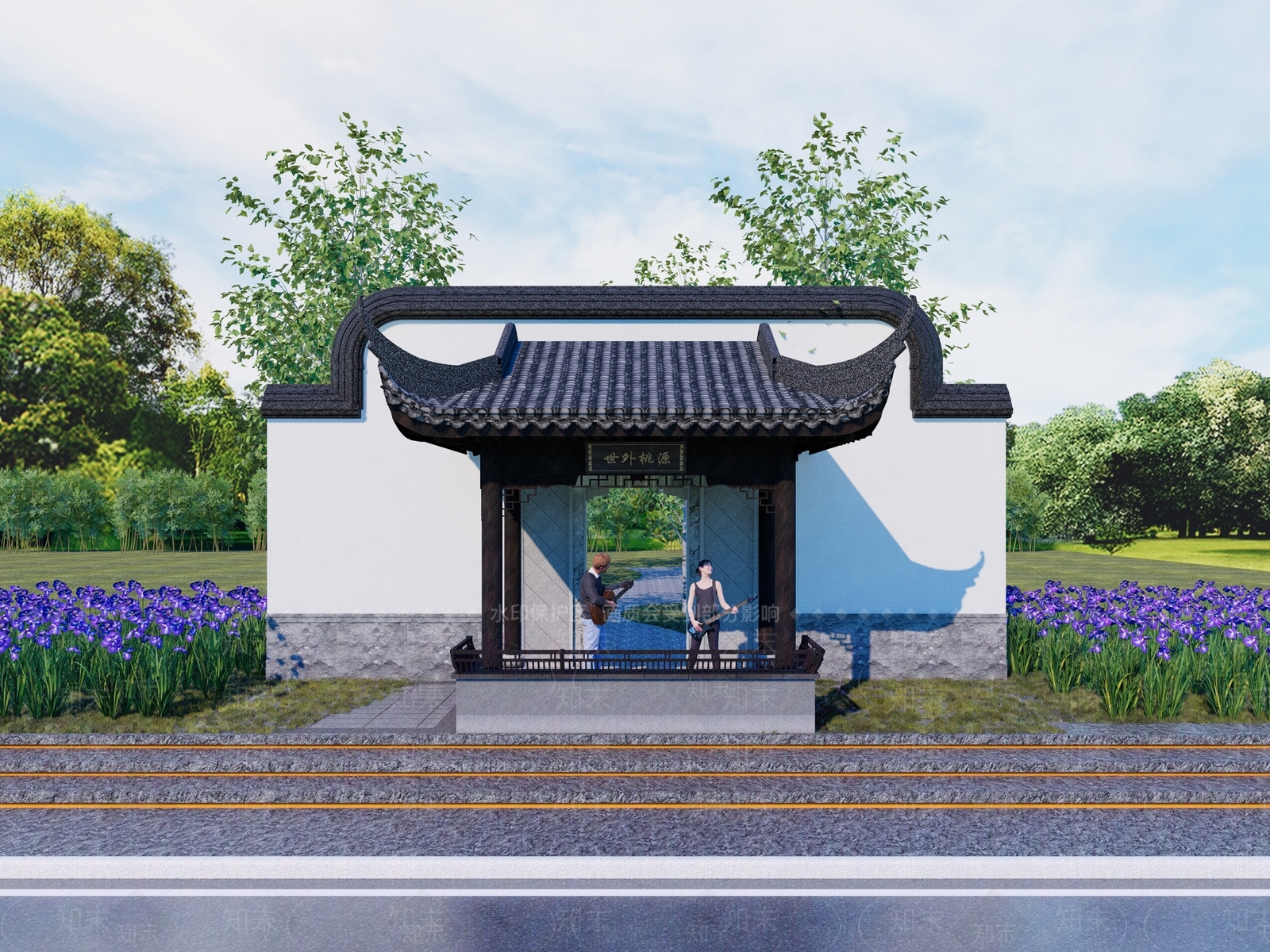 新中式亭子SU模型下载【ID:1190386878】
