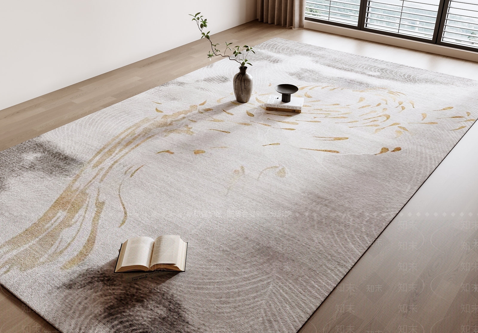 新中式中式地毯3D模型下载【ID:1190393515】