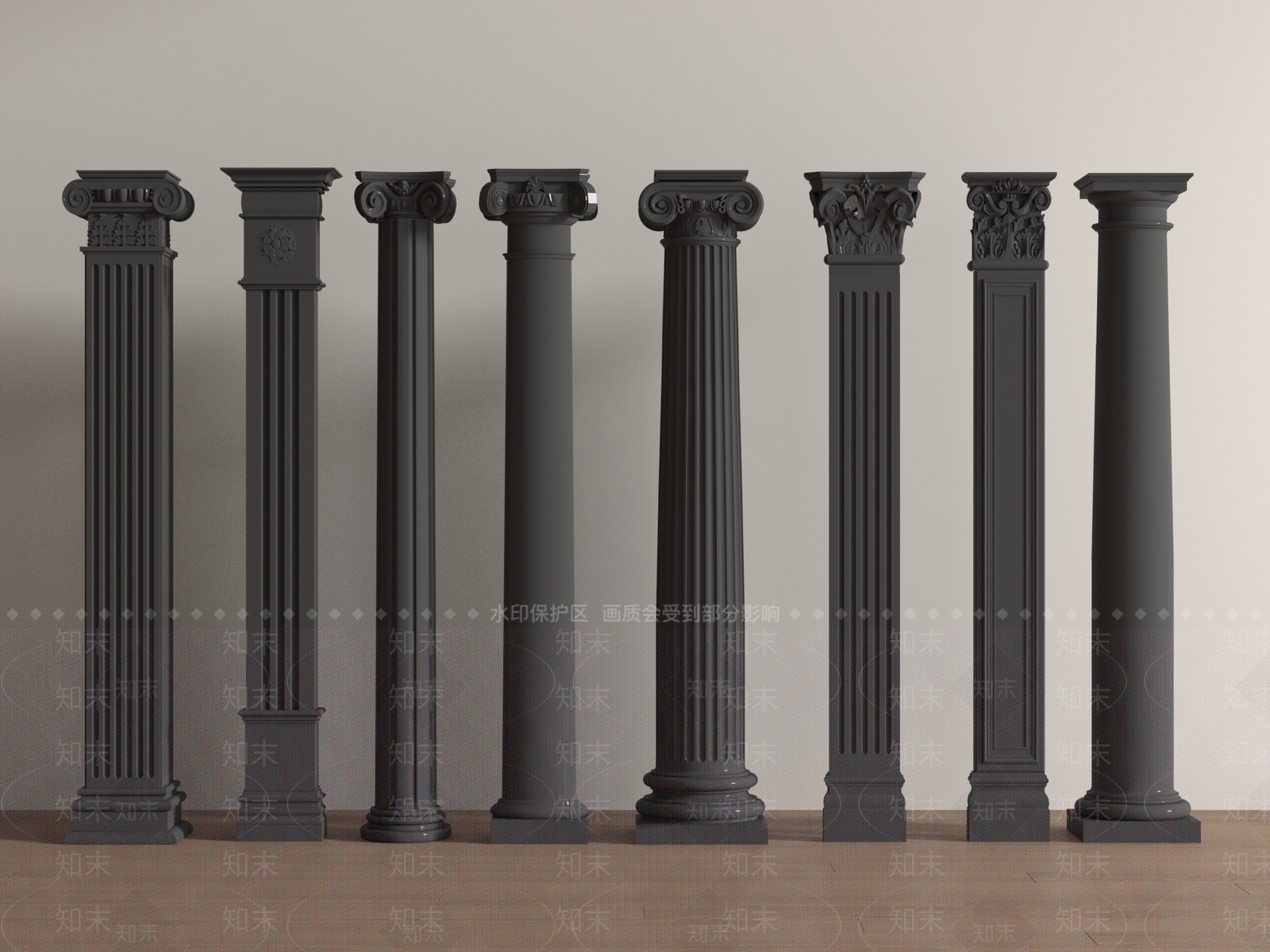 欧式柱子3D模型下载【ID:1190404214】