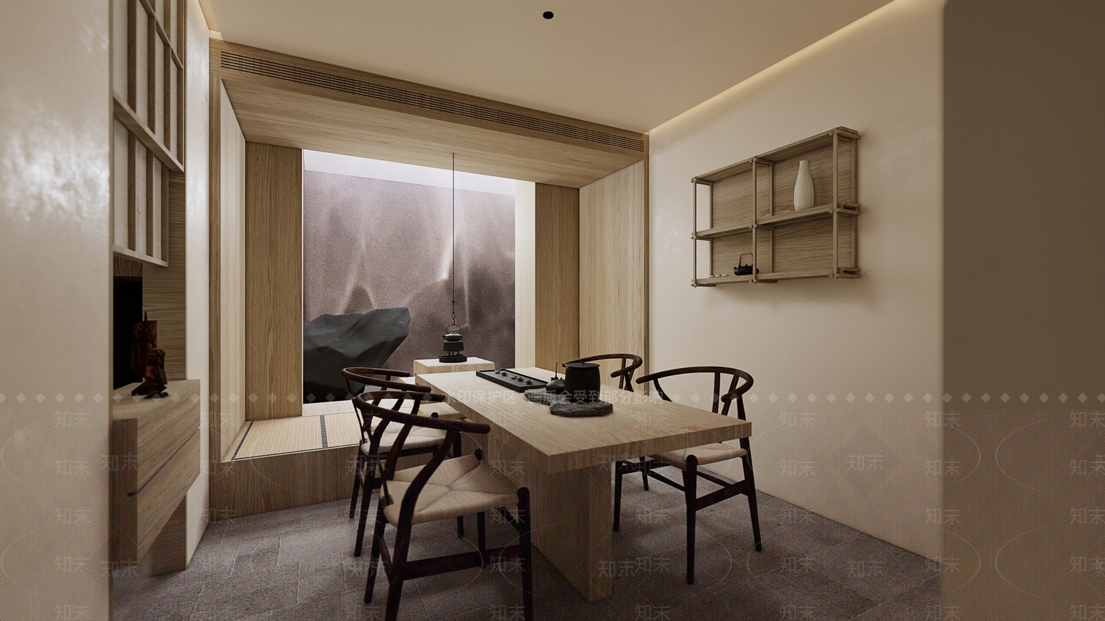 现代日式茶室SU模型下载【ID:1190404710】