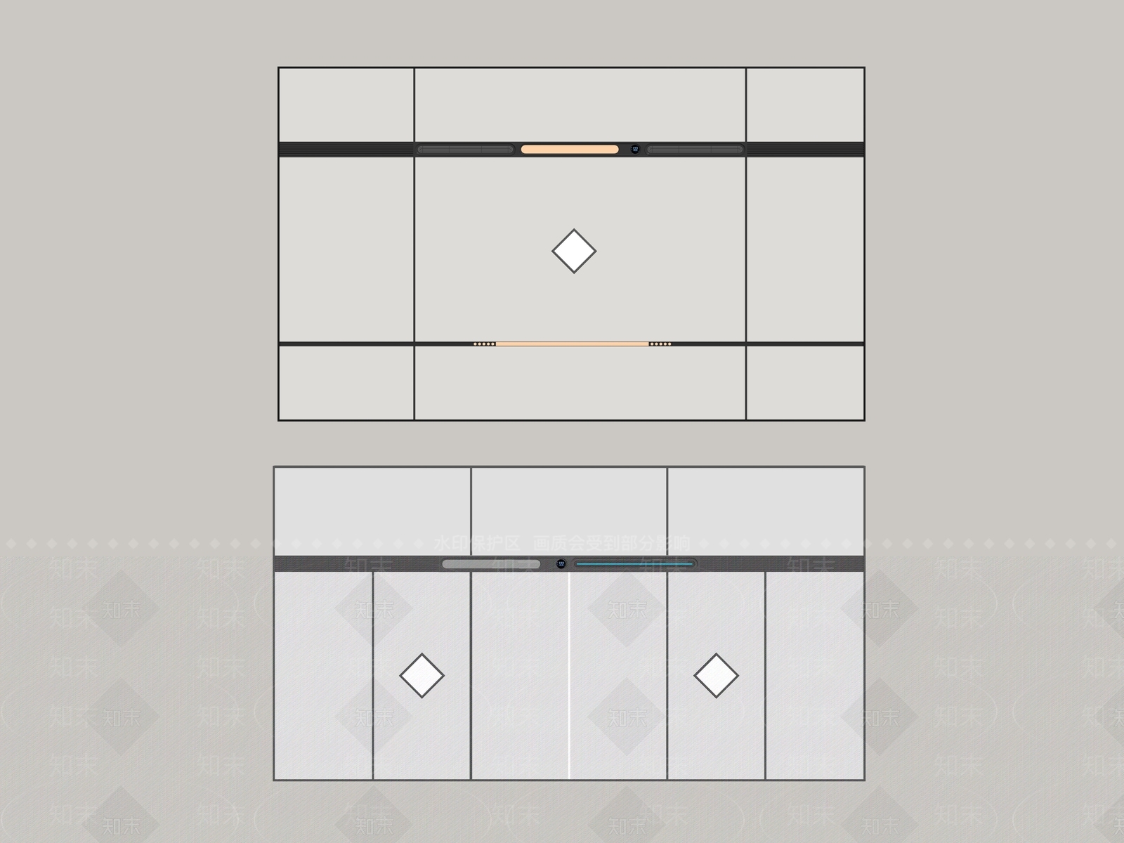 现代吊顶SU模型下载【ID:1190404917】